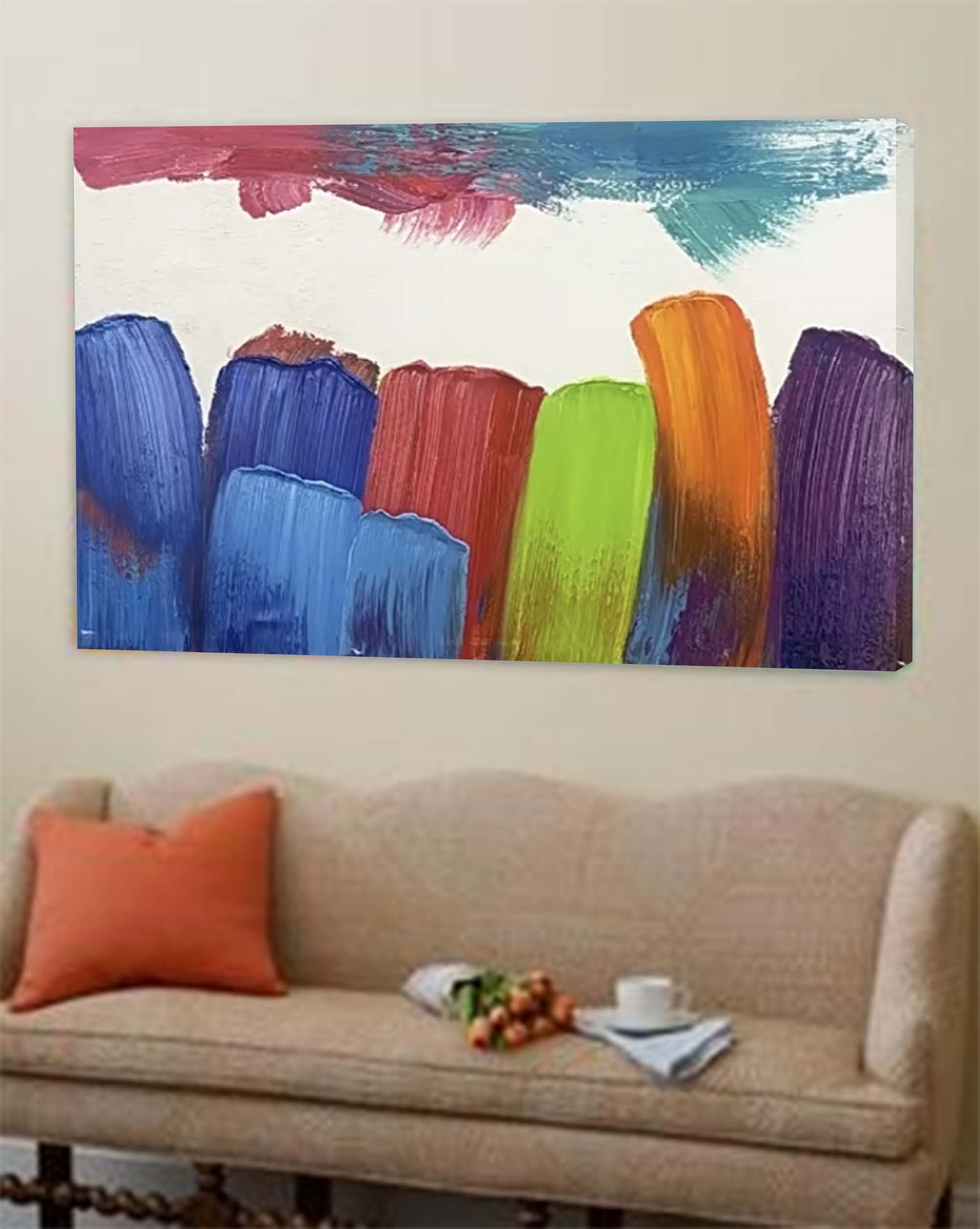 Bold Color Strokes Abstract Canvas Art