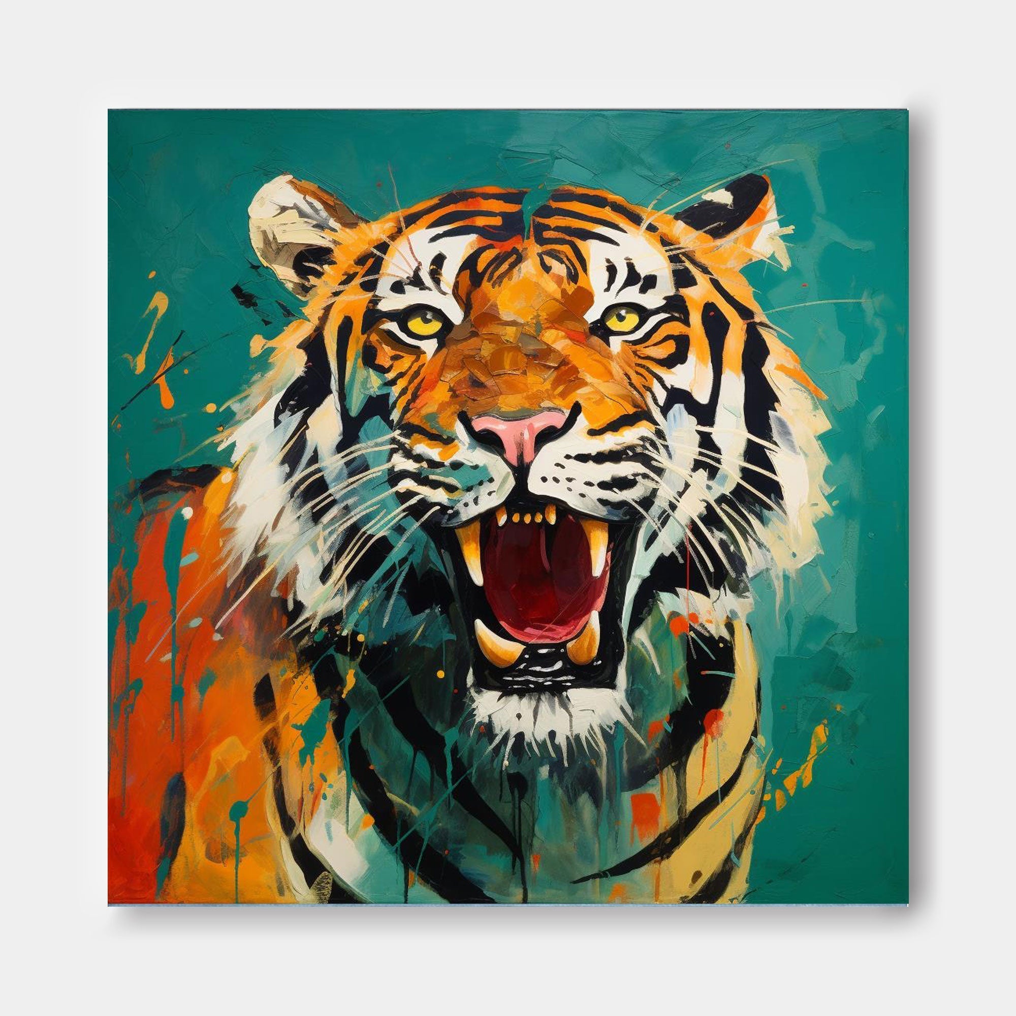 Roaring Tiger in Vibrant Expression