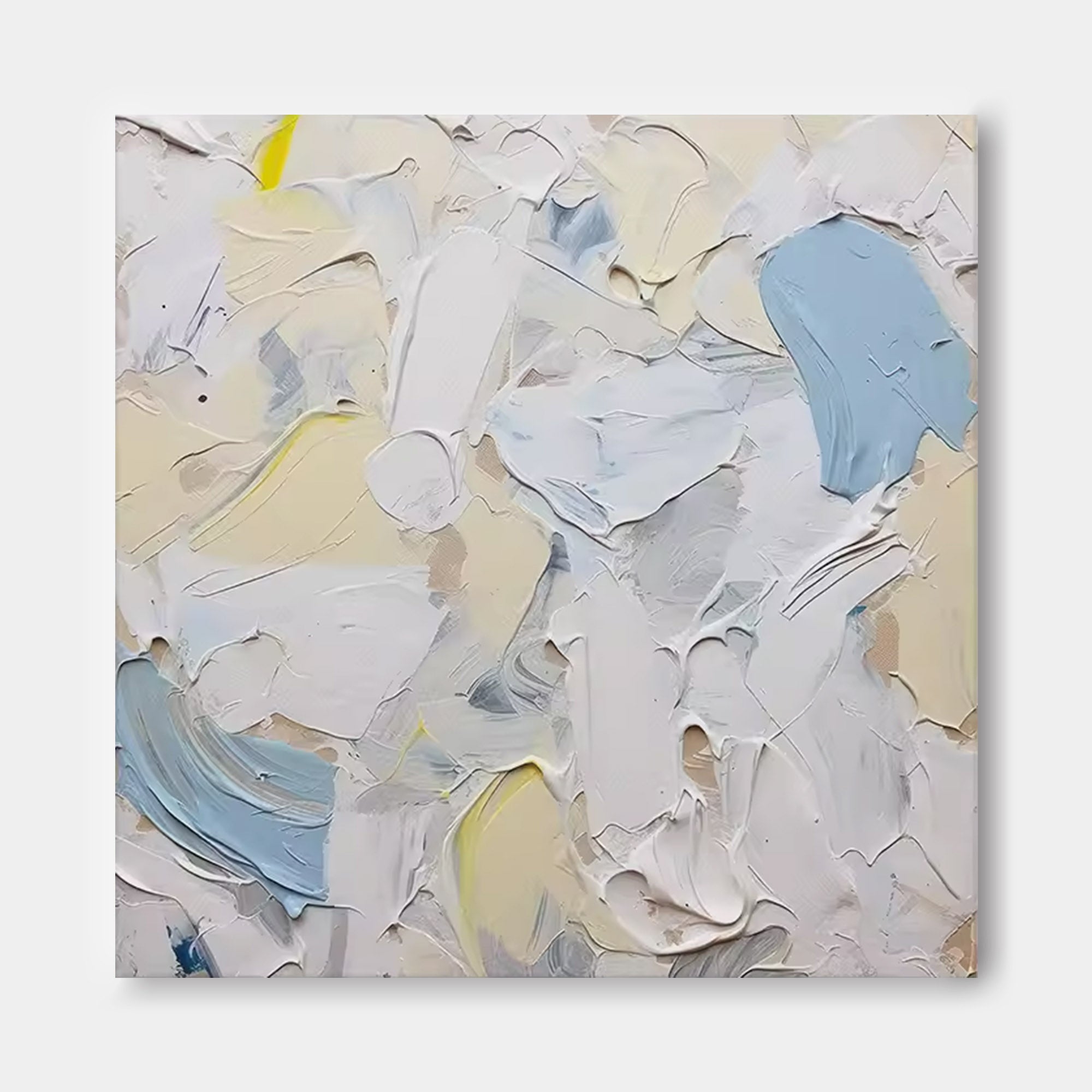 Textured Blue and White Abstract Art