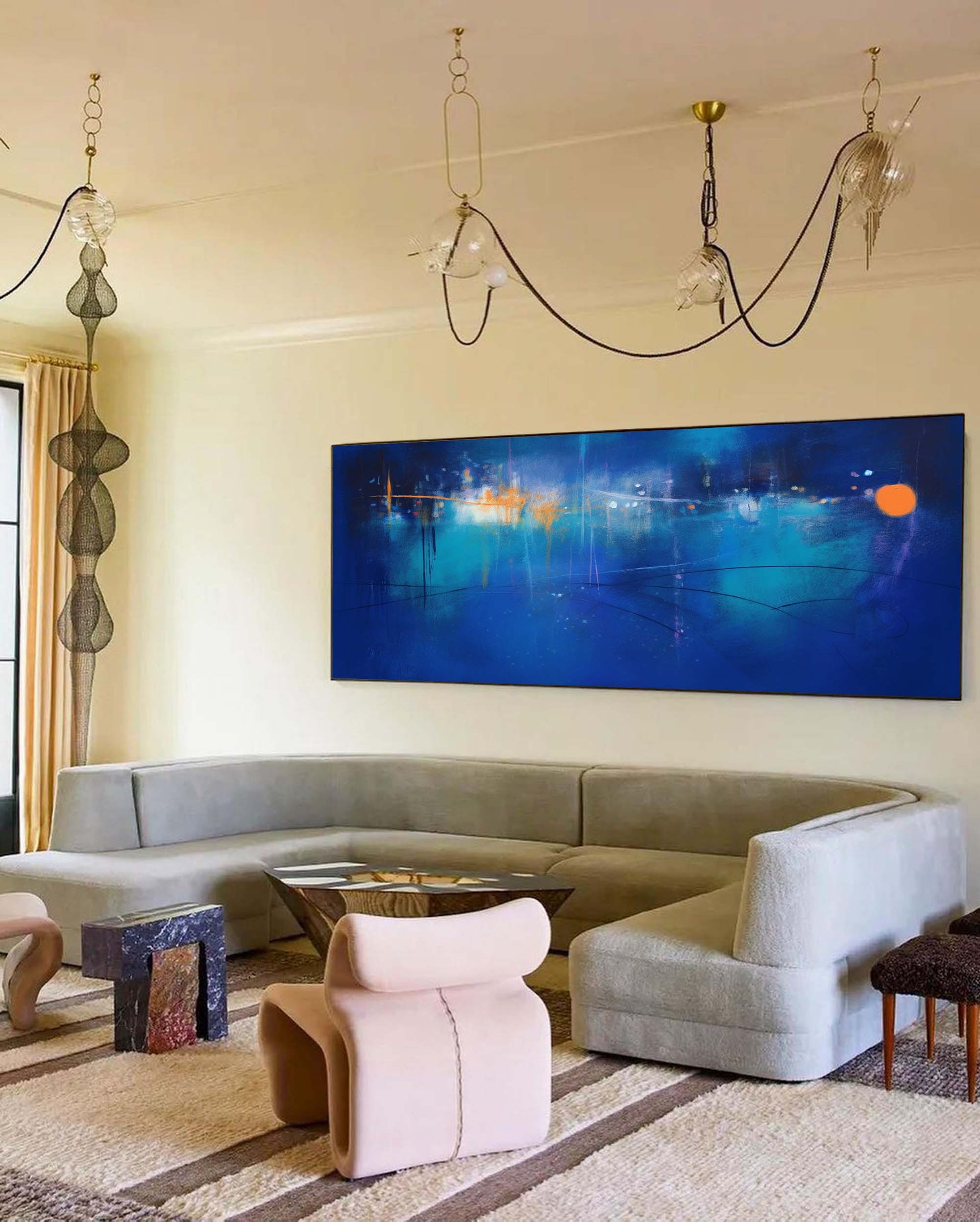 Vivid Blue Abstract Nightscape