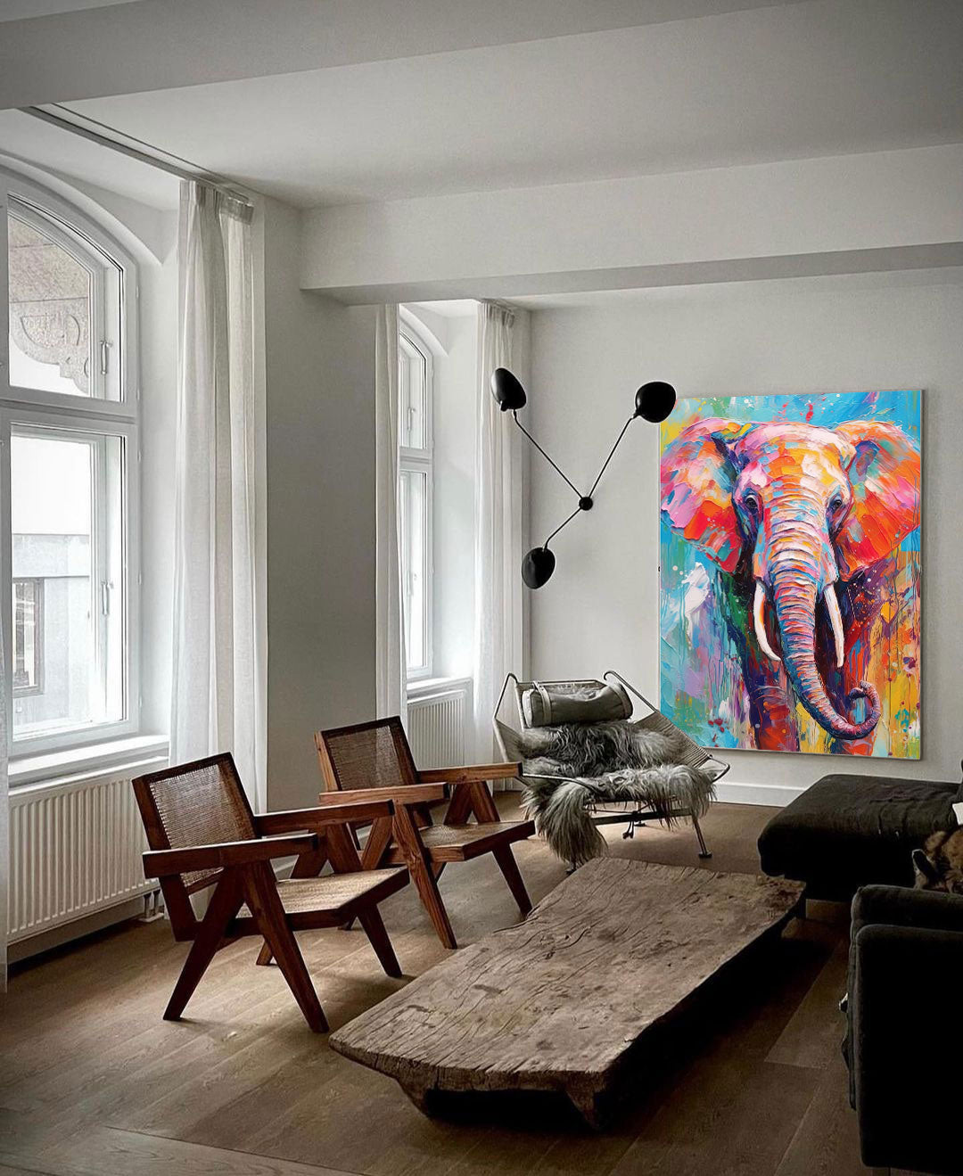 Rainbow Elephant in Bold Hues