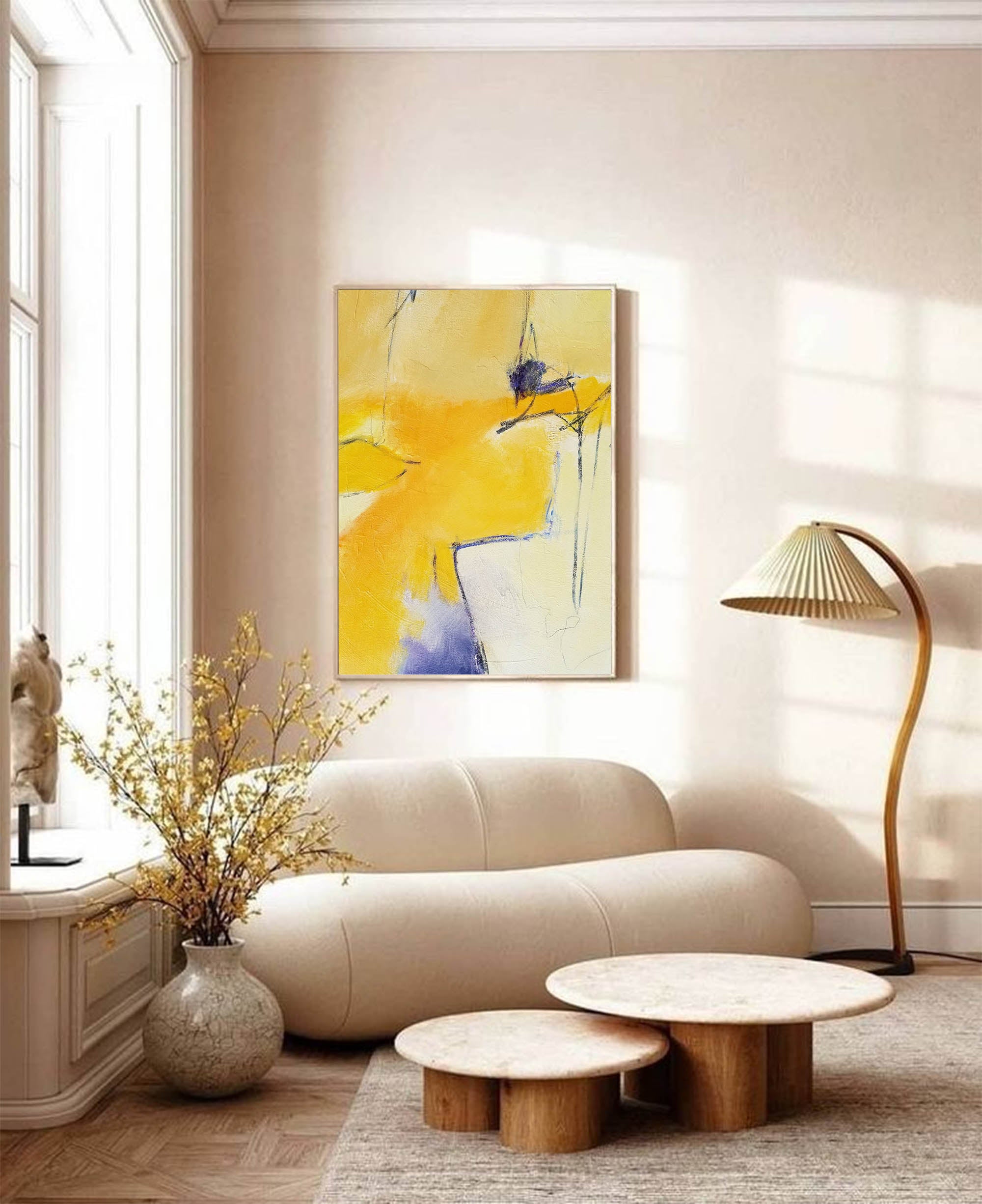 Golden Glow Abstract Canvas Art