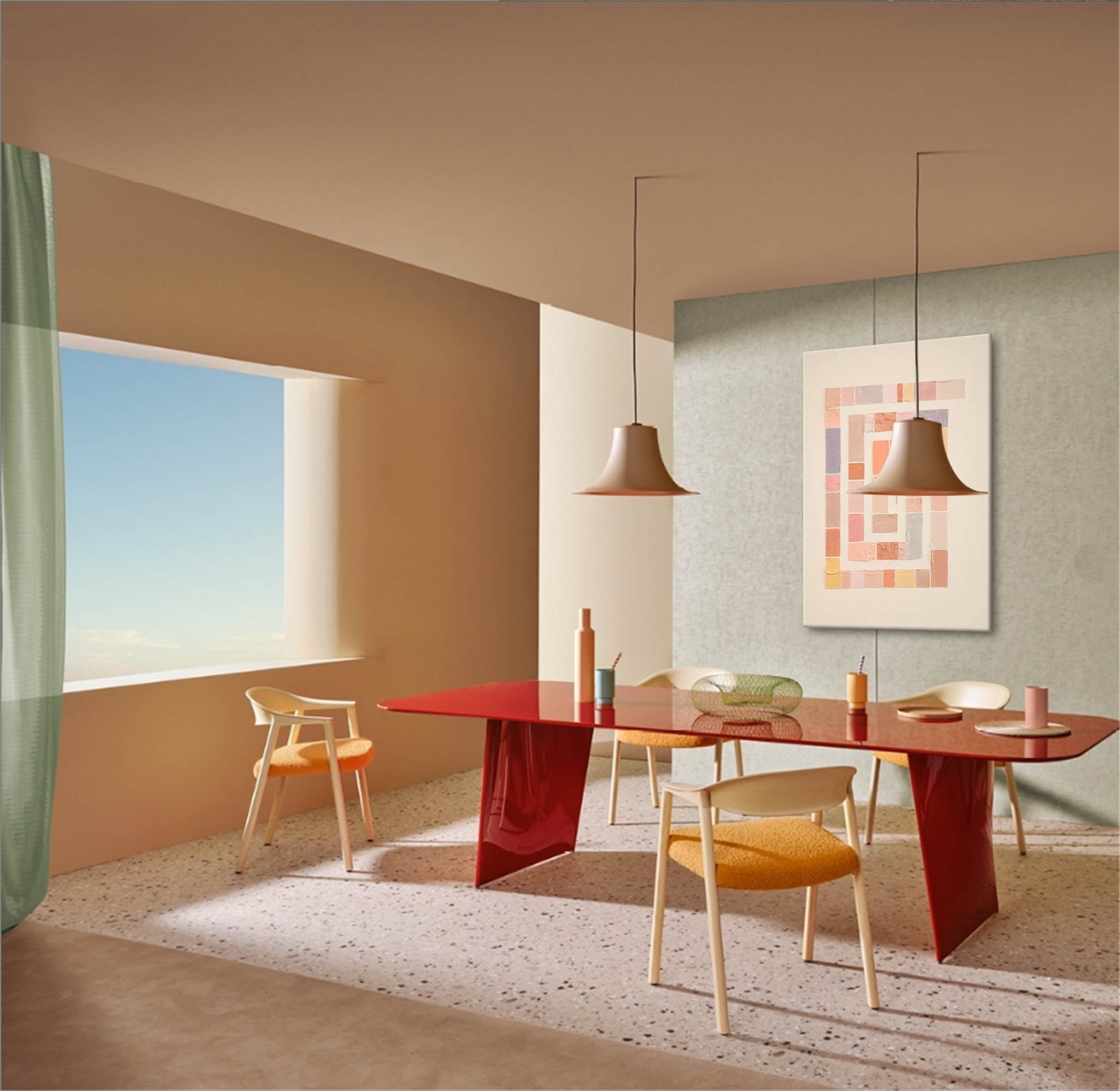 Soft Spiral: Pastel Geometric Harmony