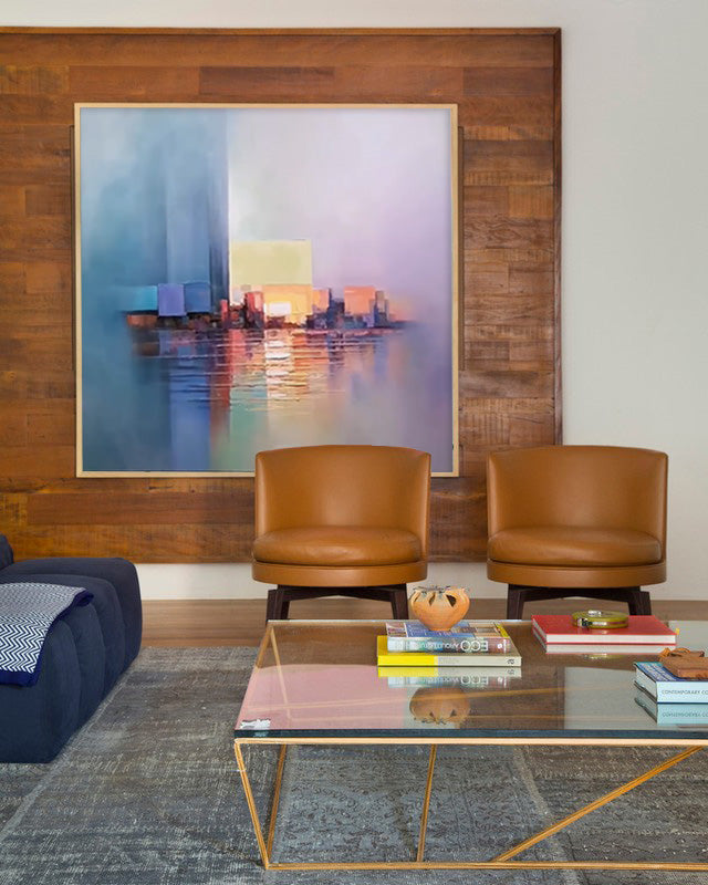 Abstract Cityscape in Soft Hues