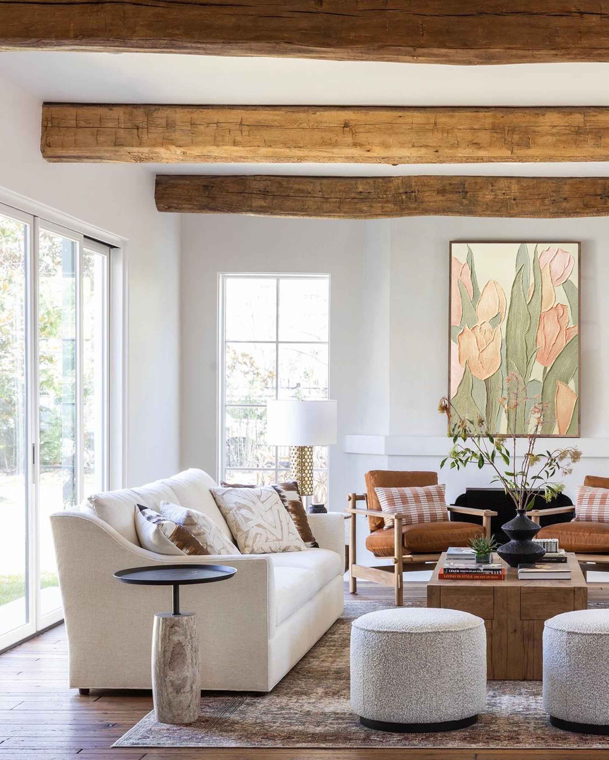 Elegant Floral Textured Canvas Art