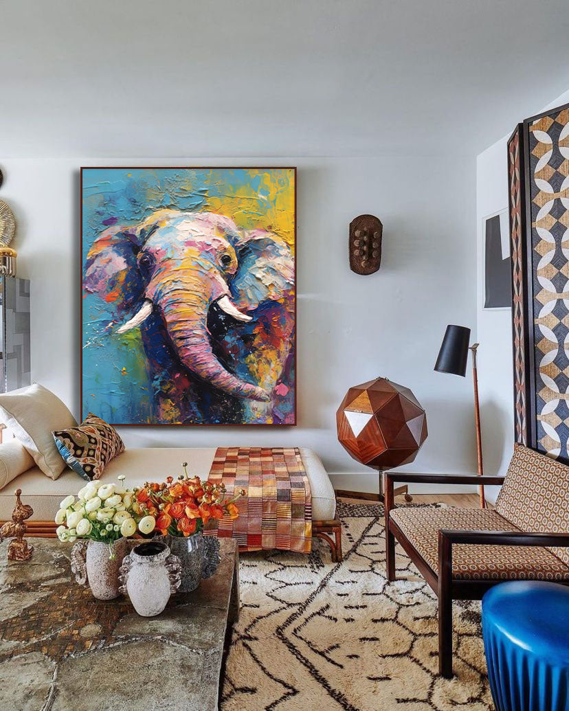 Whimsical Elephant in Vibrant Hues