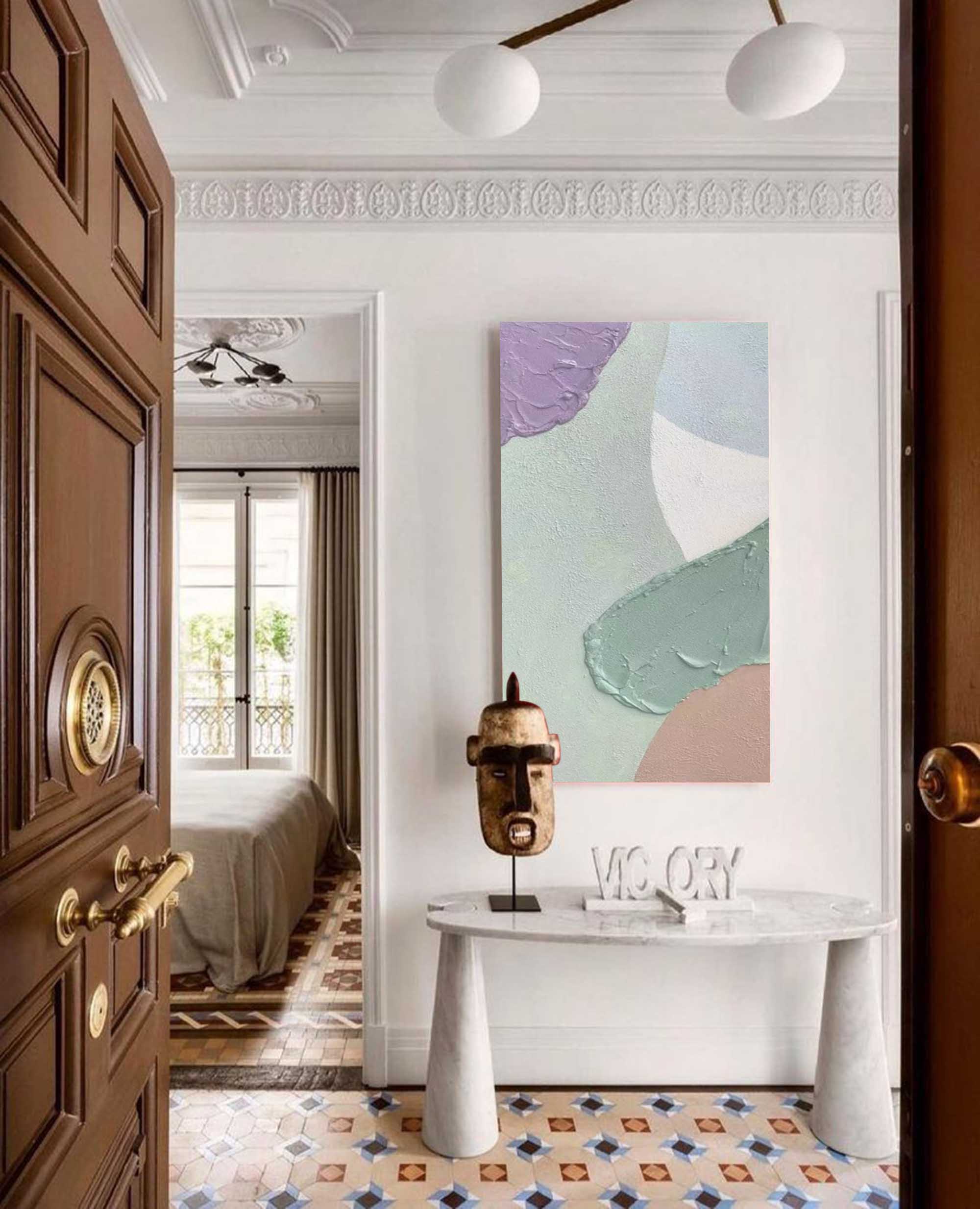 Muted Abstract Pastel Textured Art