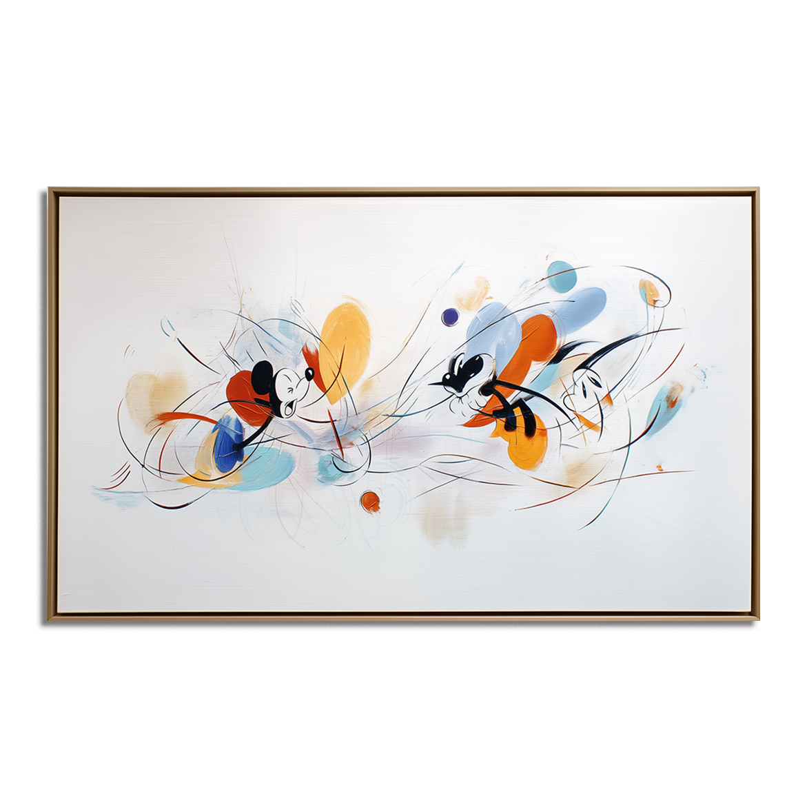 Velocity Play – Abstract Cartoon Duo Graffiti | Colorful Textured Pop Art Canvas