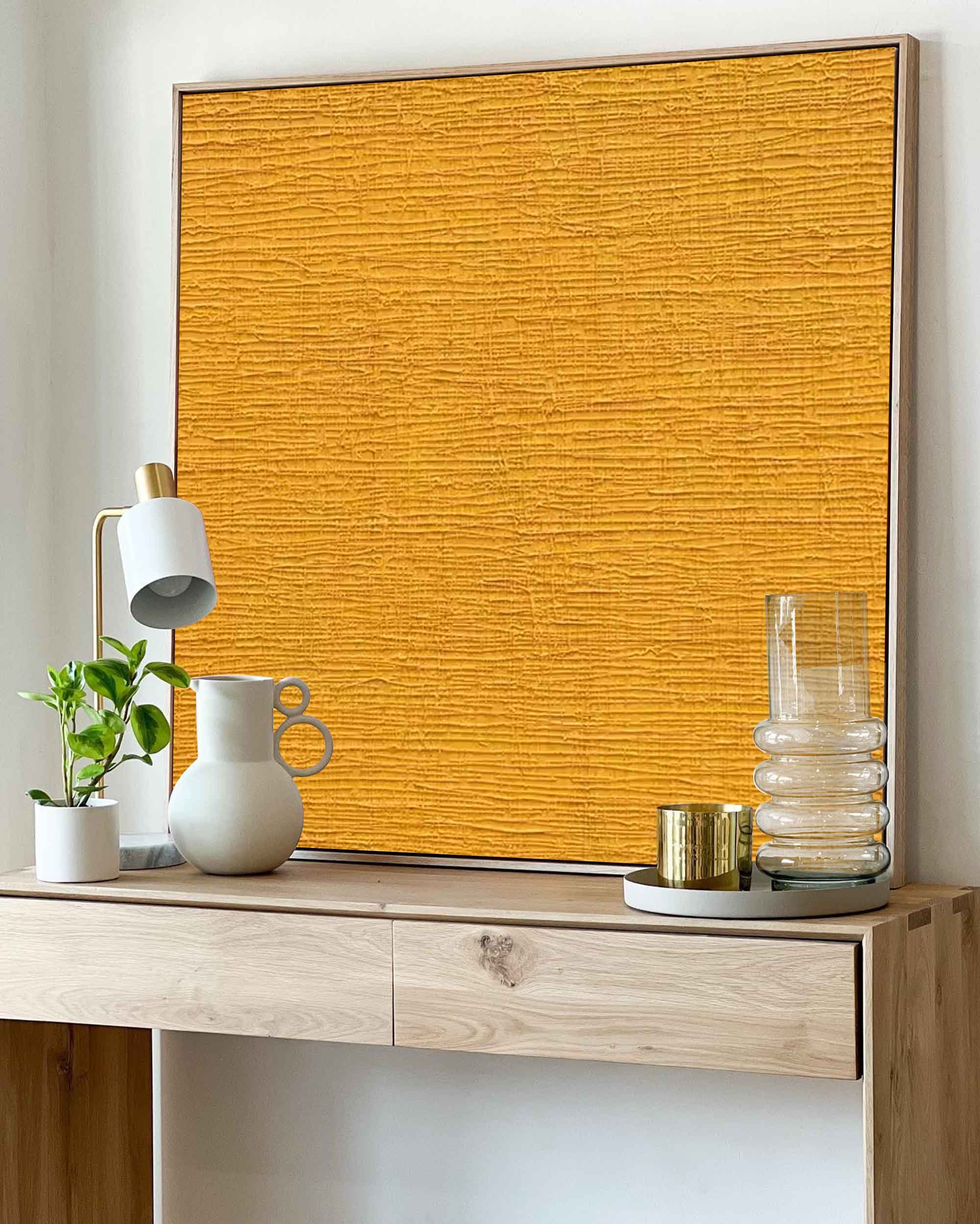 Textured Mustard Yellow Canvas Art
