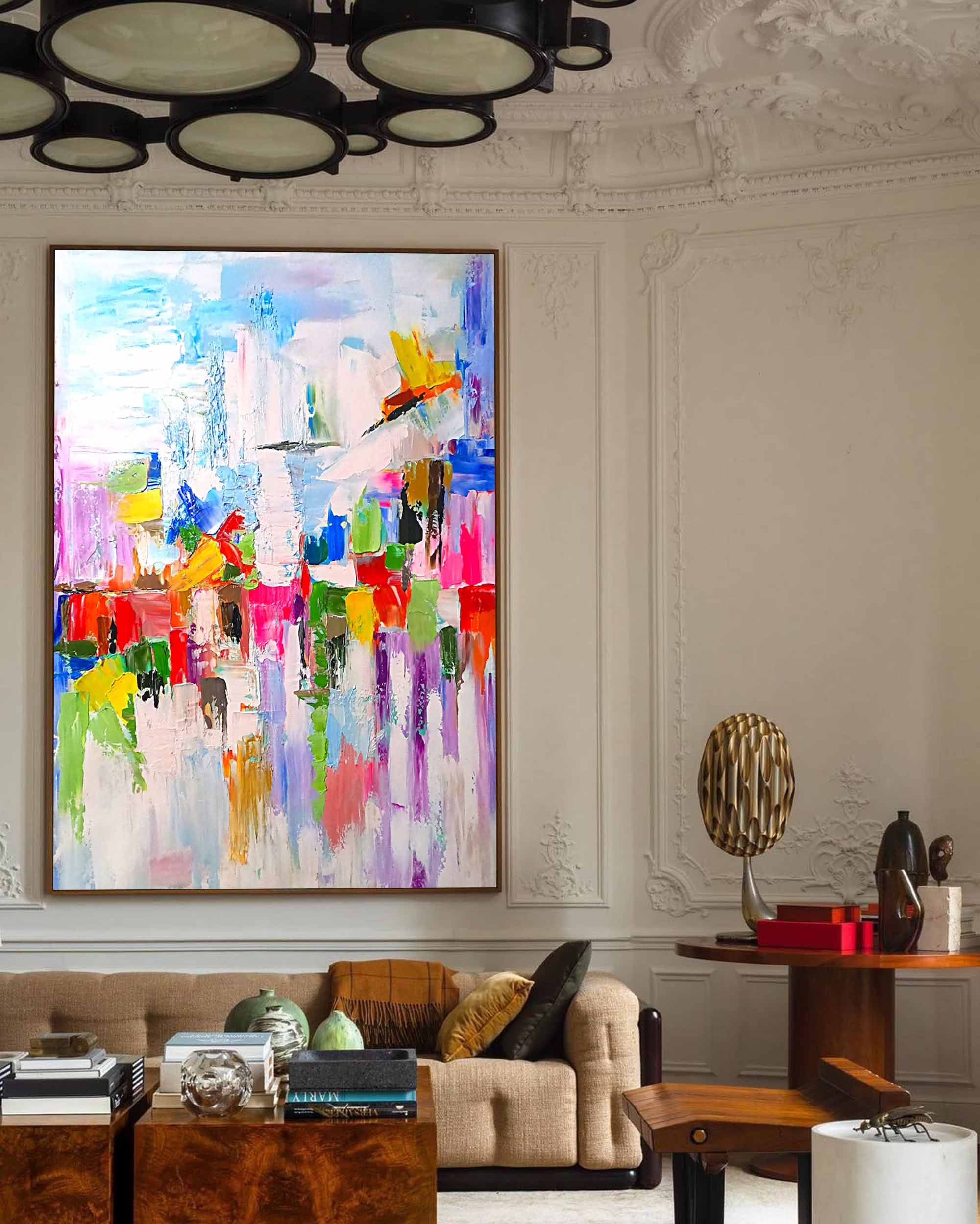 Vibrant Abstract Cityscape Canvas Art