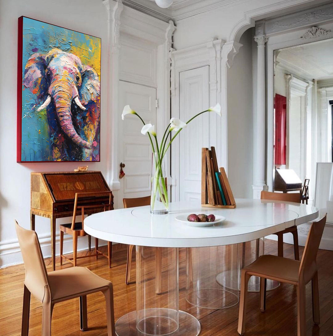 Whimsical Elephant in Vibrant Hues