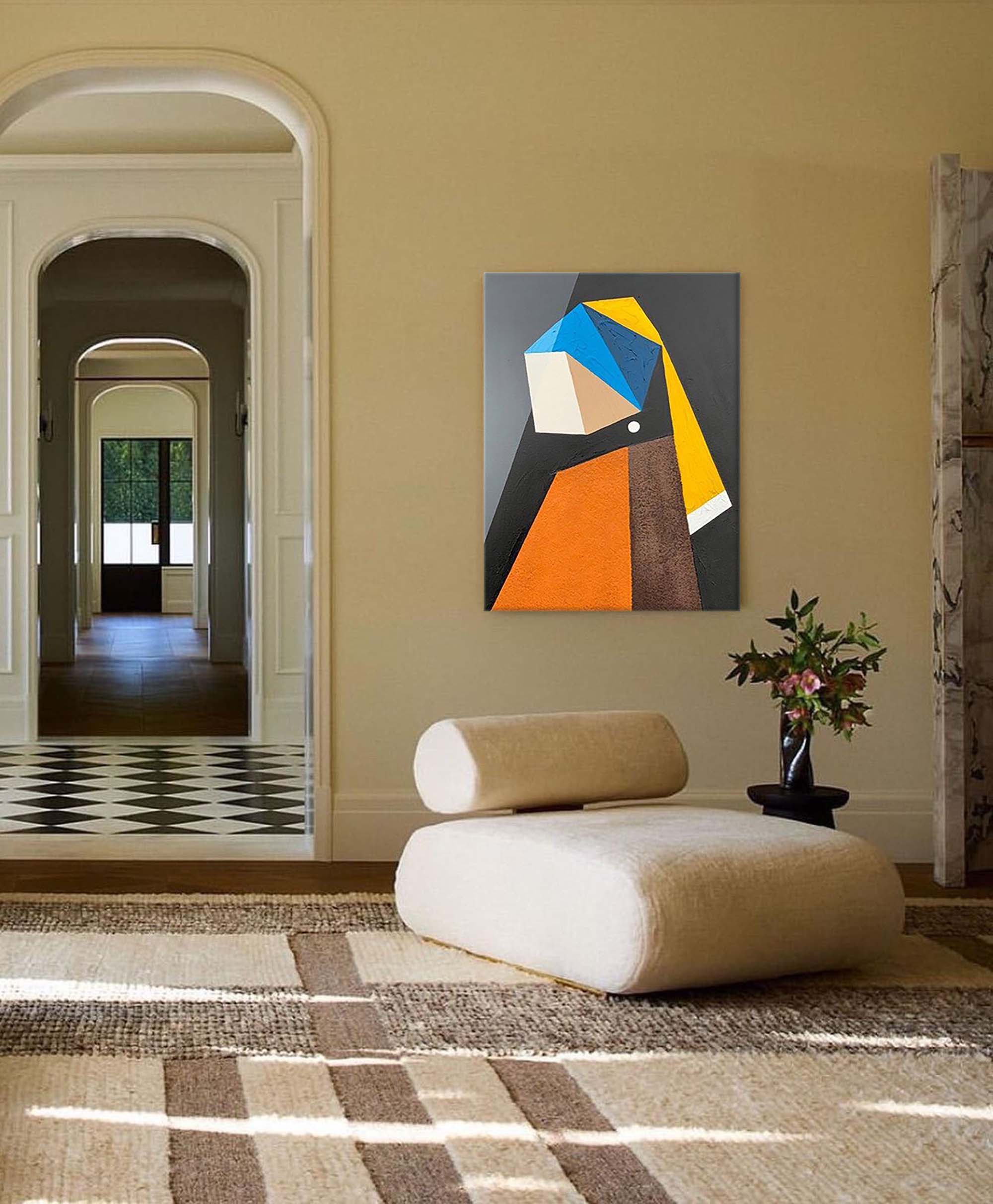 Geometric Minimalist Portrait Abstract Art