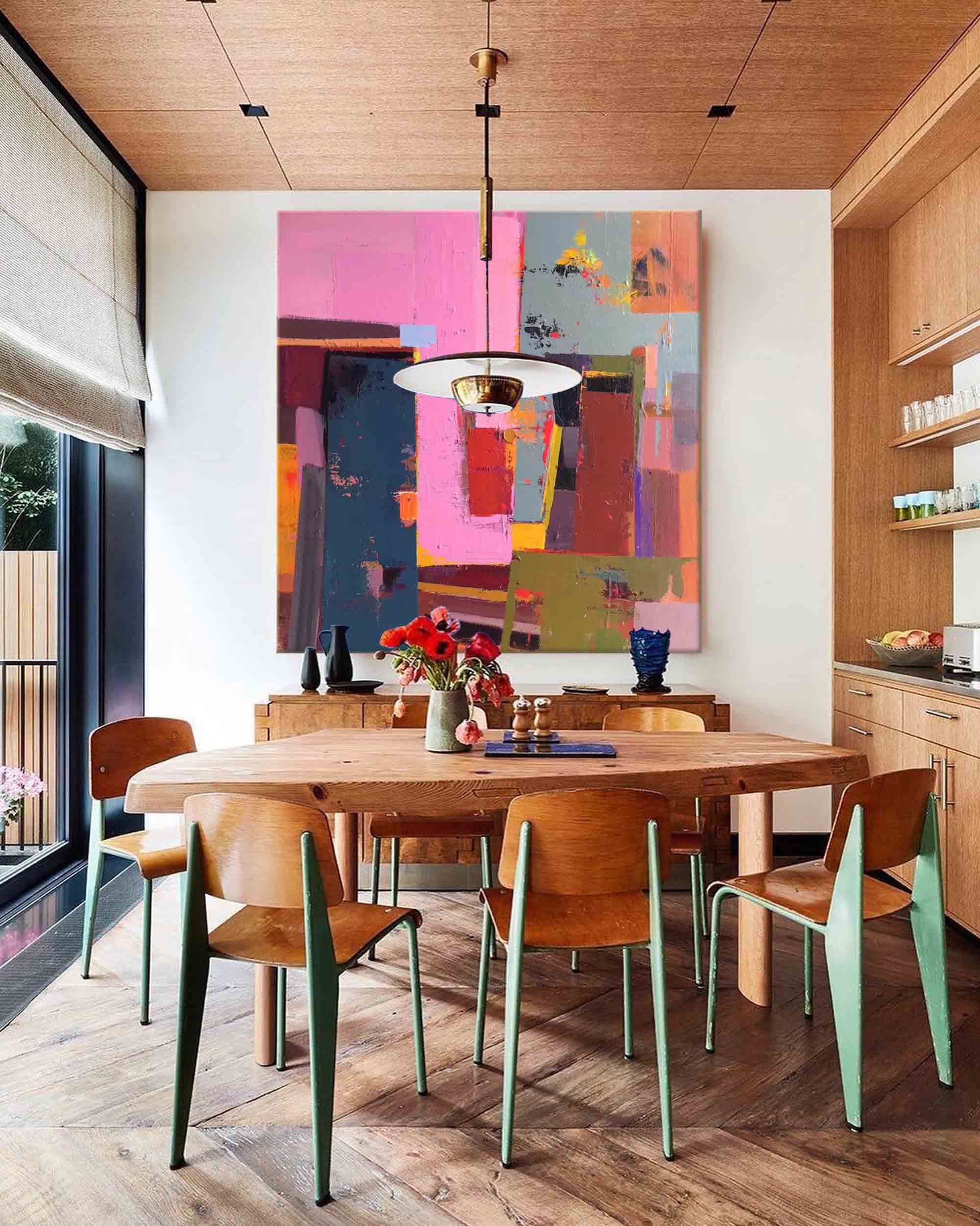 Bold Abstract Color Block Canvas Art