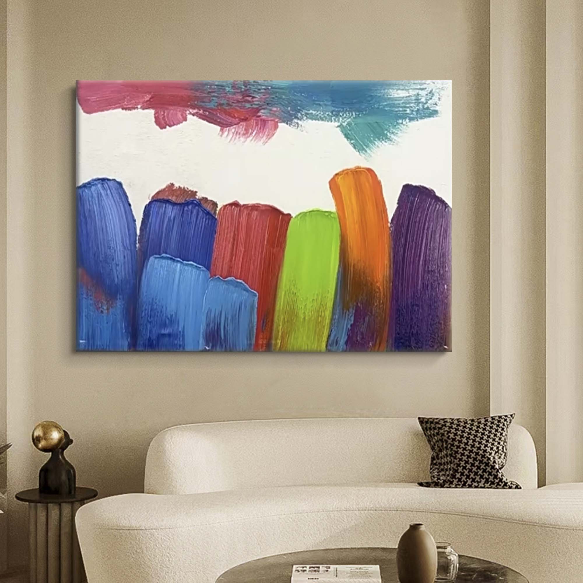 Bold Color Strokes Abstract Canvas Art