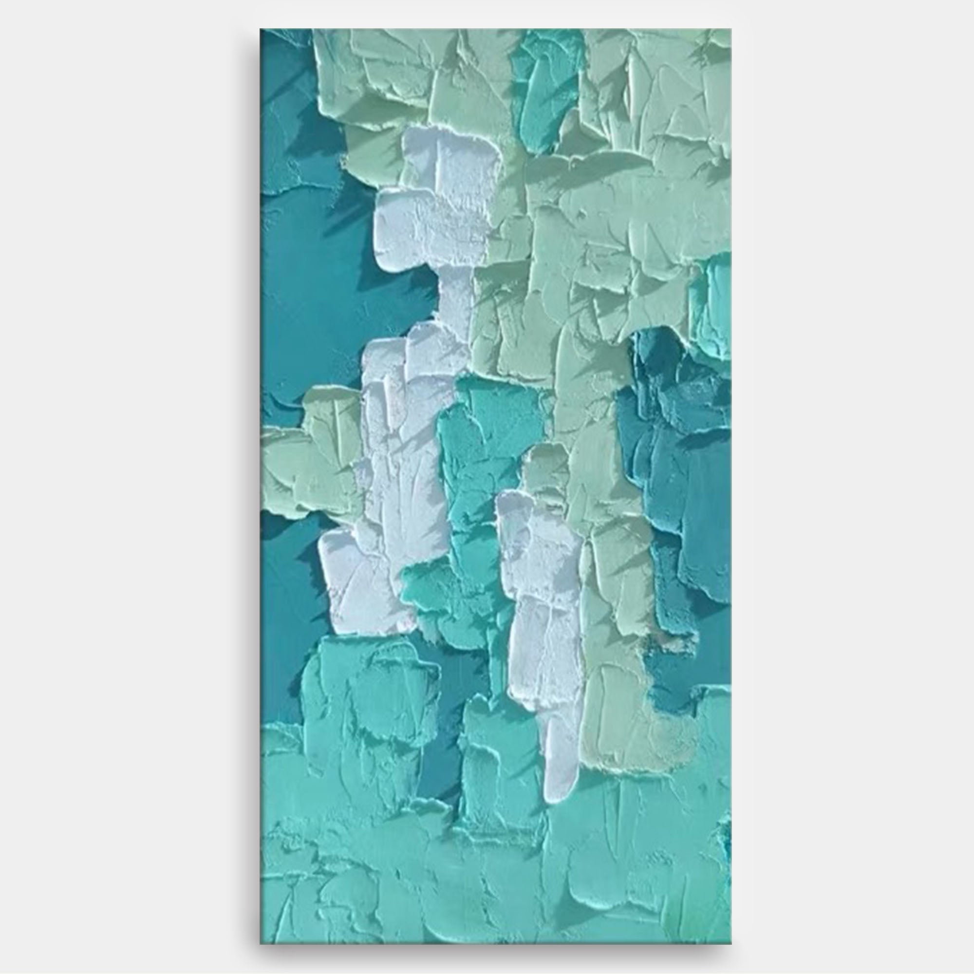 Textured Layers: Abstract Teal Dream