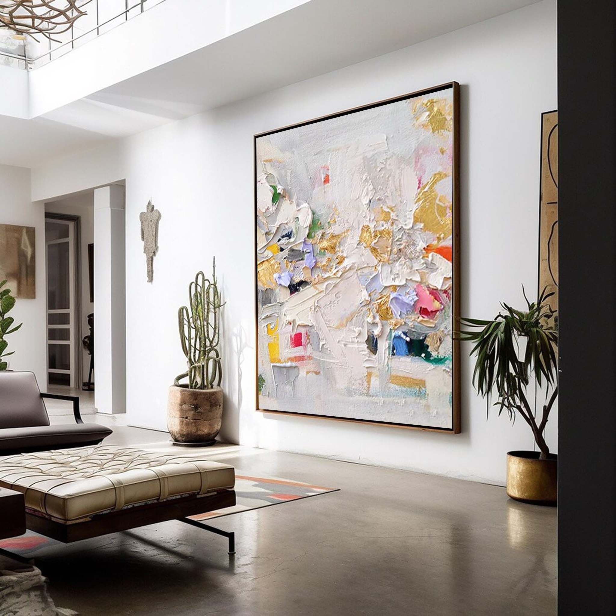 Elegant Textured Floral Abstract Canvas Art