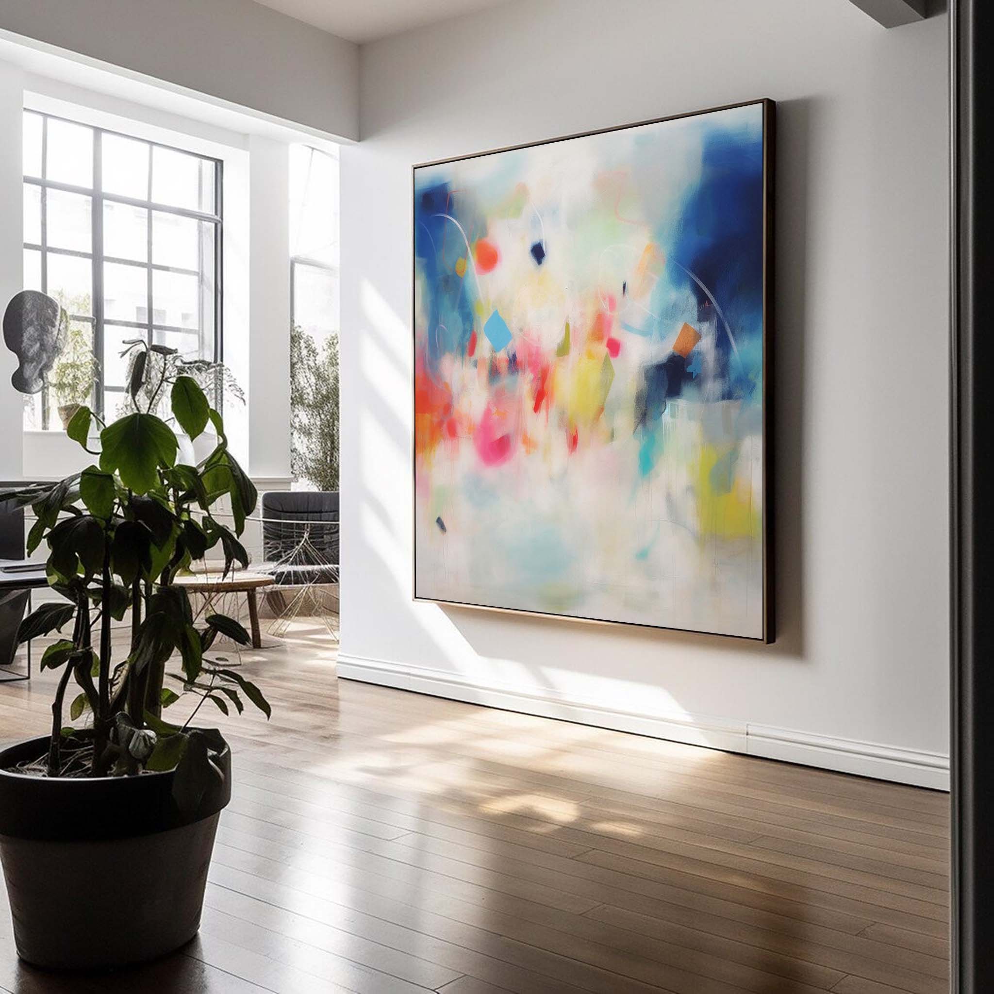 Soft Abstract Color Burst Canvas