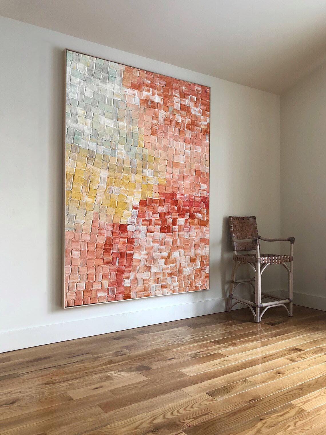 Earthy Tones Textured Abstract Mosaic Canvas Art