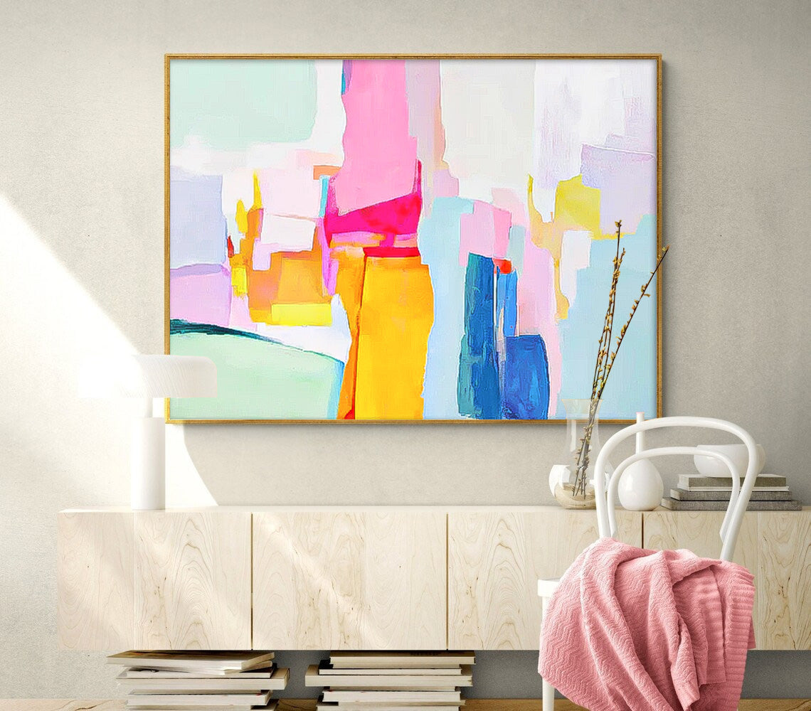 Vibrant Abstract Geometry Art Canvas