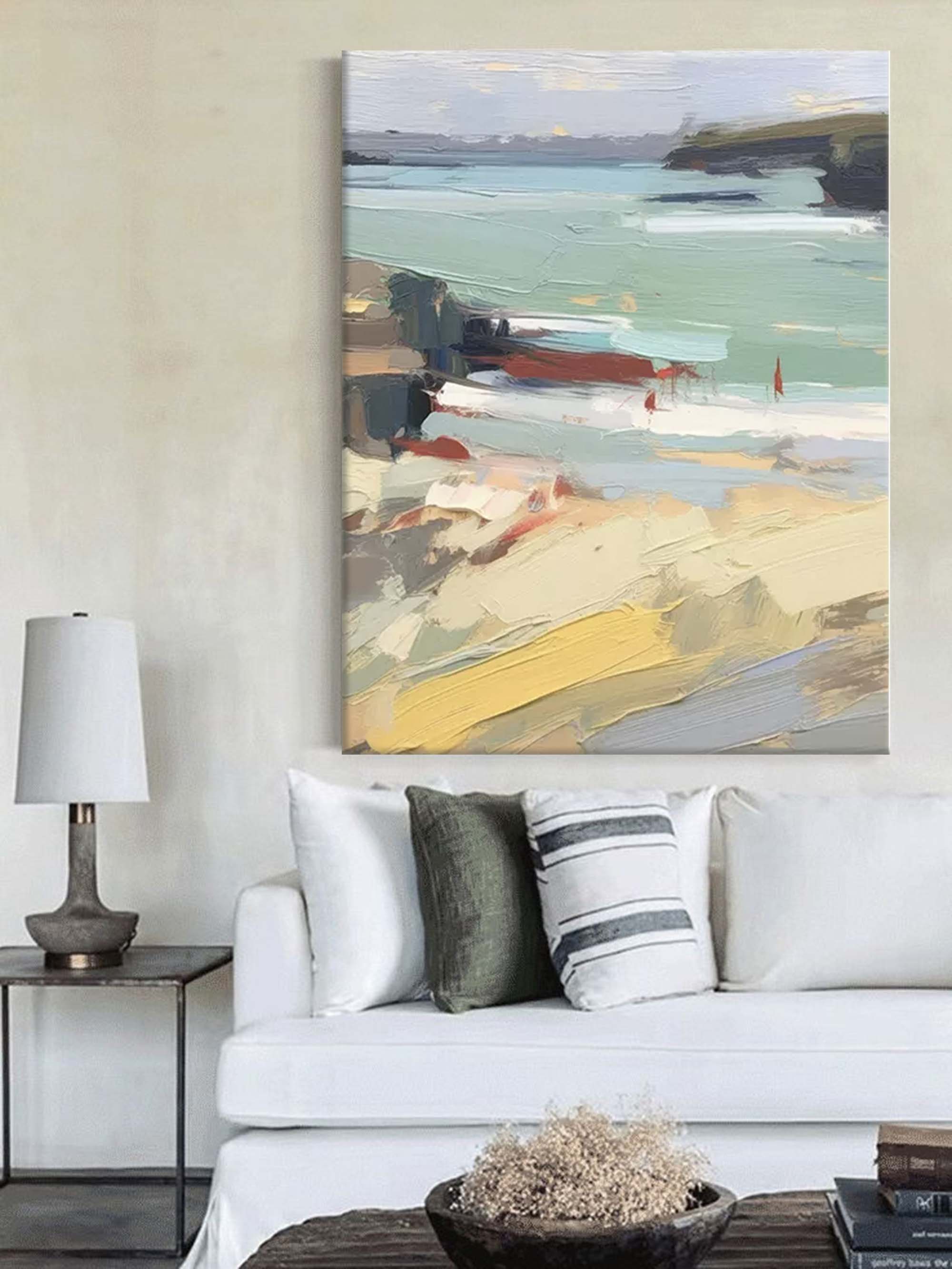 Impressionist Coastal Landscape – Vibrant Seaside Painting