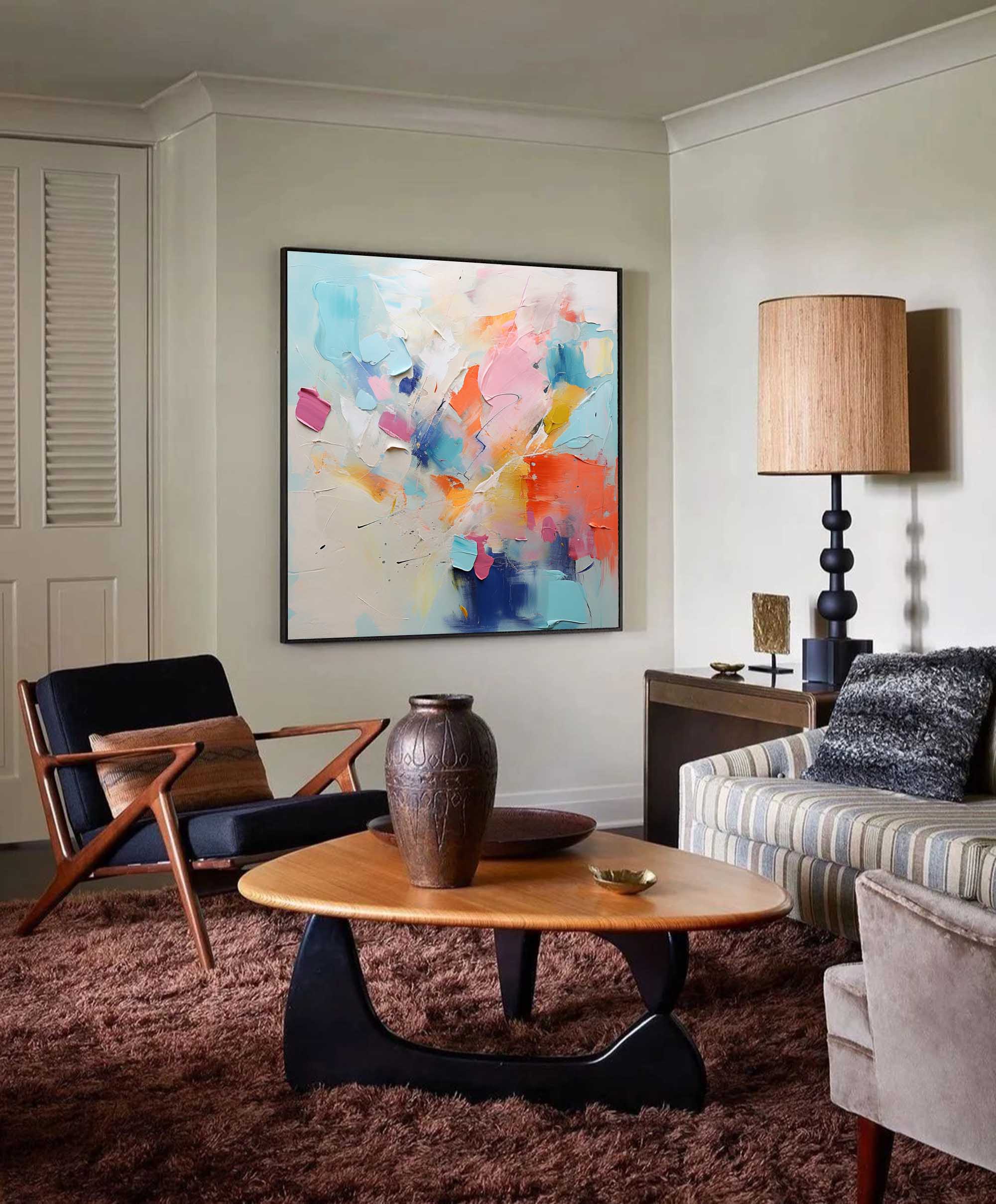 Abstract Bold Color Brushstroke Art