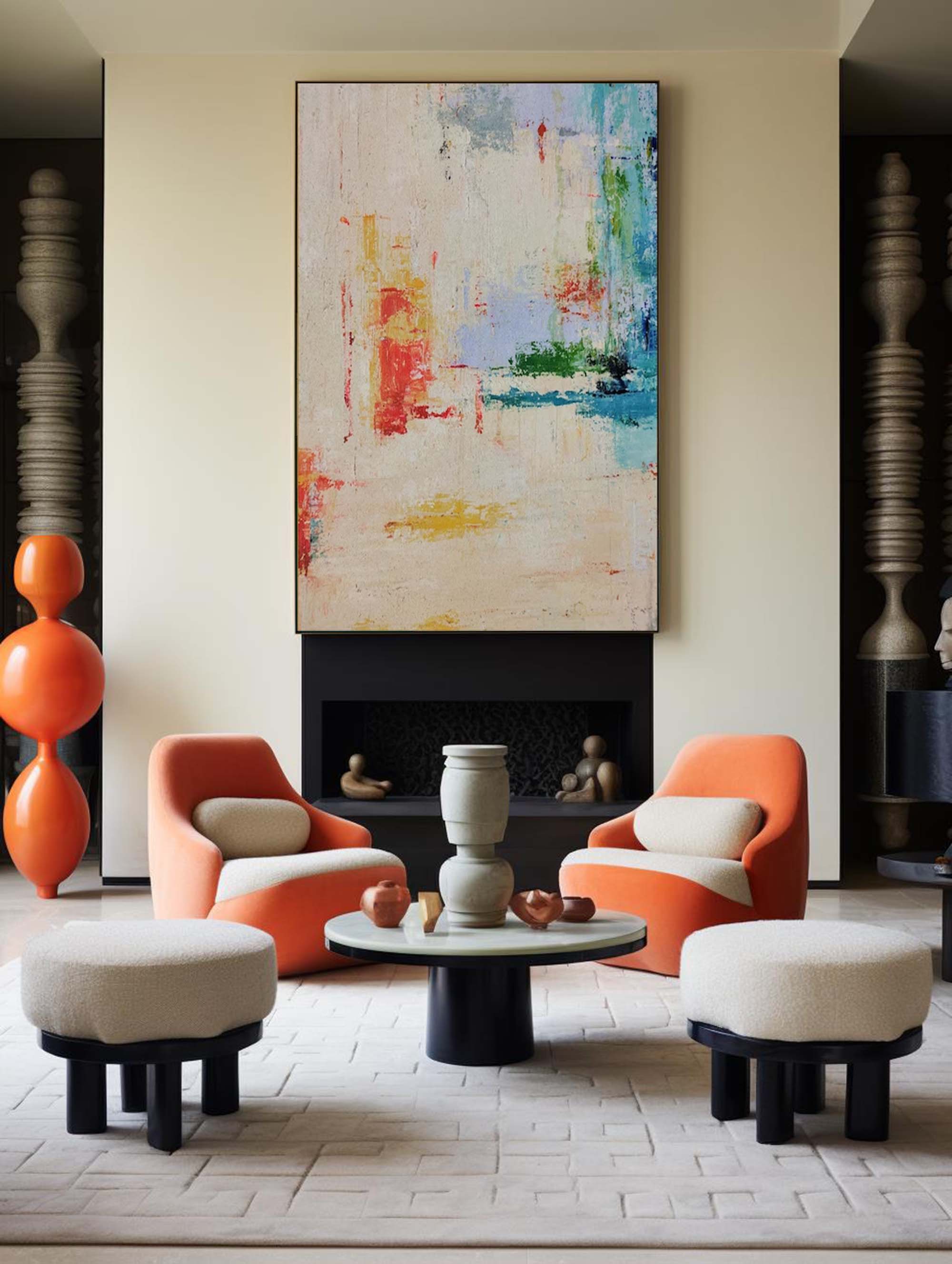 Soft Colorful Abstract Canvas Art