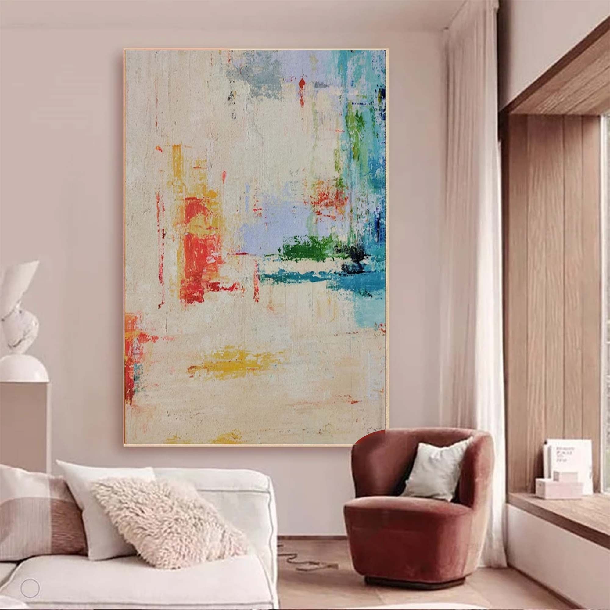 Soft Colorful Abstract Canvas Art