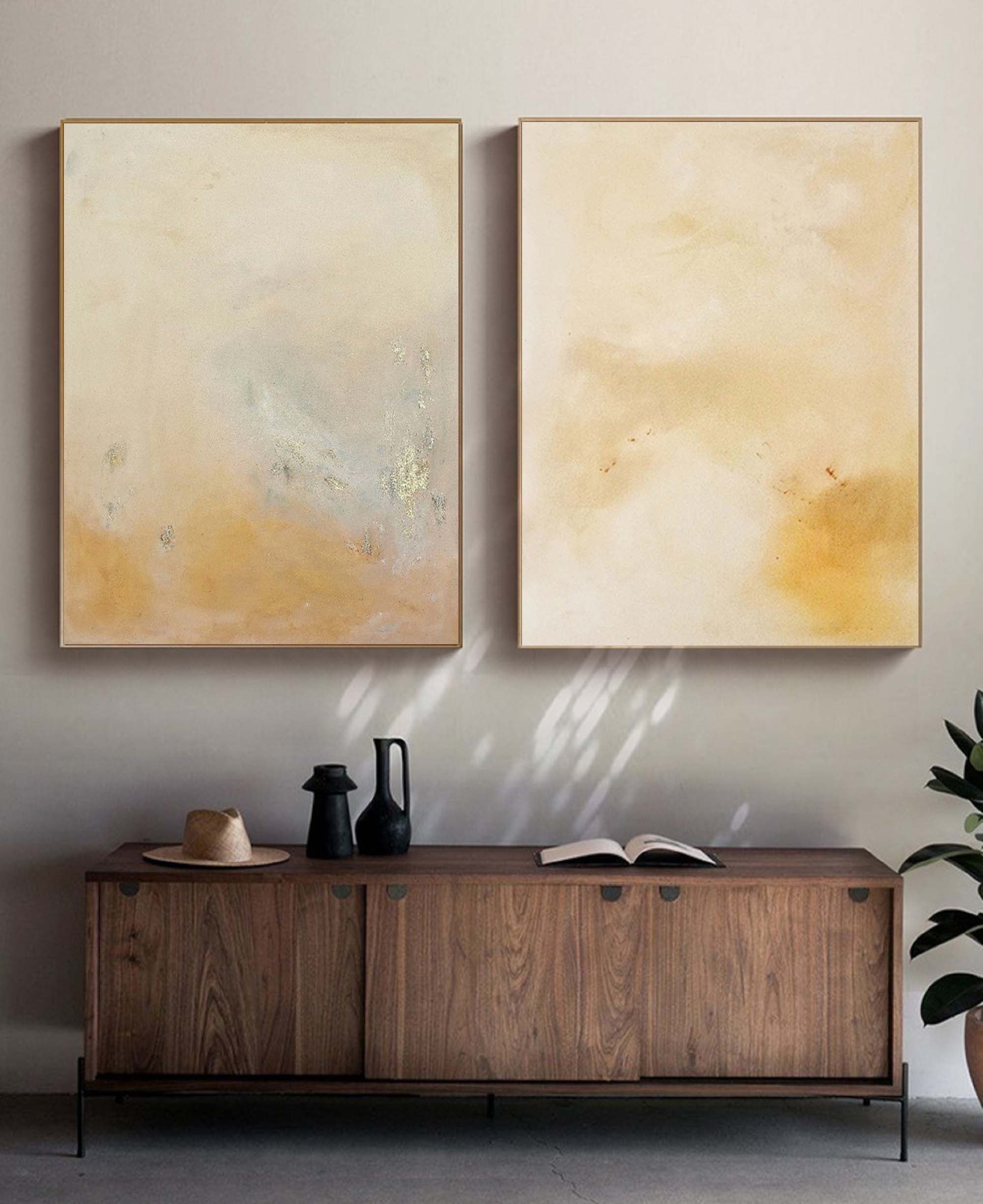 Neutral Abstract Canvas Art Set