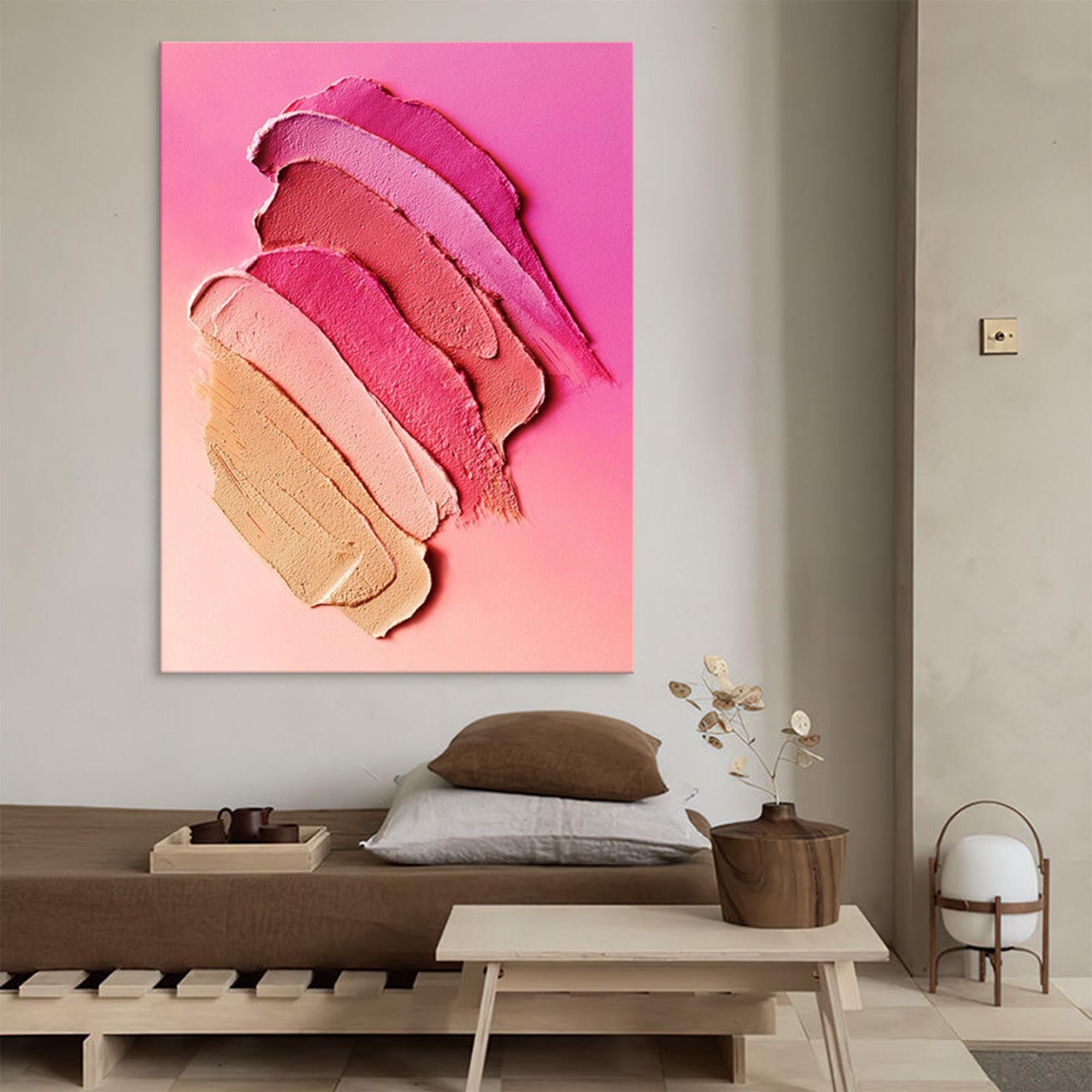 Textured Pink Gradient Canvas Art