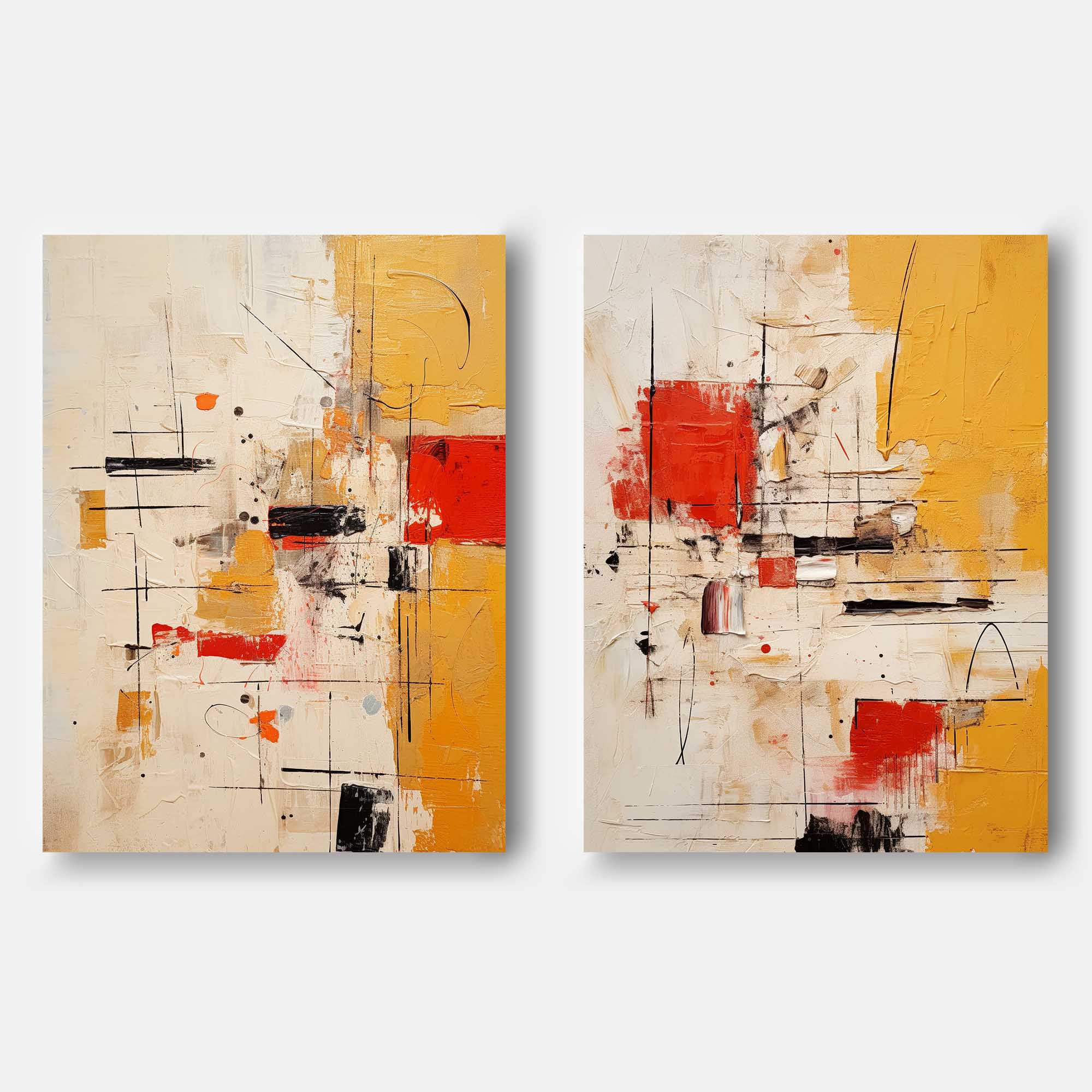 Geometric Abstract Art Duo Set