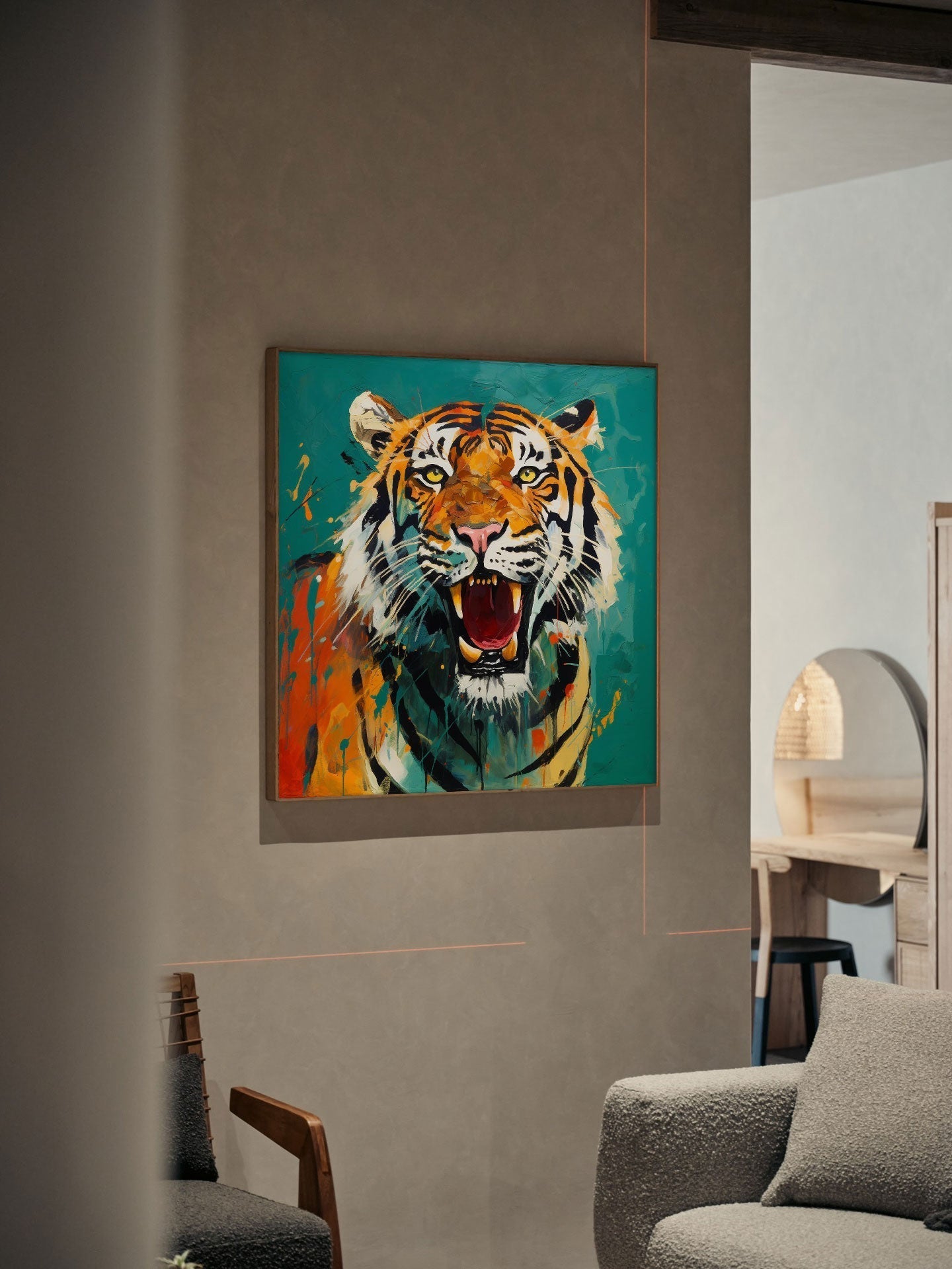 Roaring Tiger in Vibrant Expression