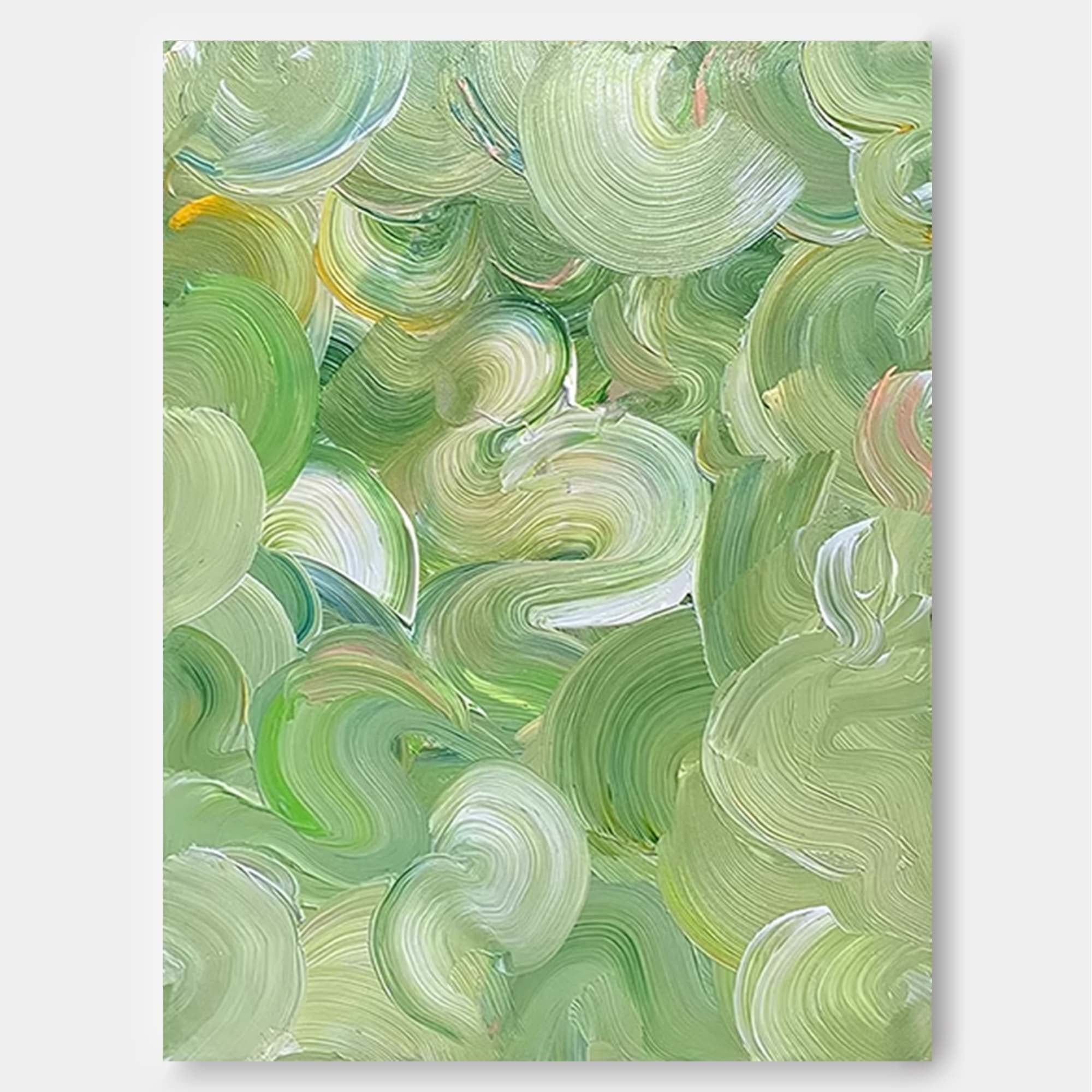 Swirling Green Abstract Canvas Art