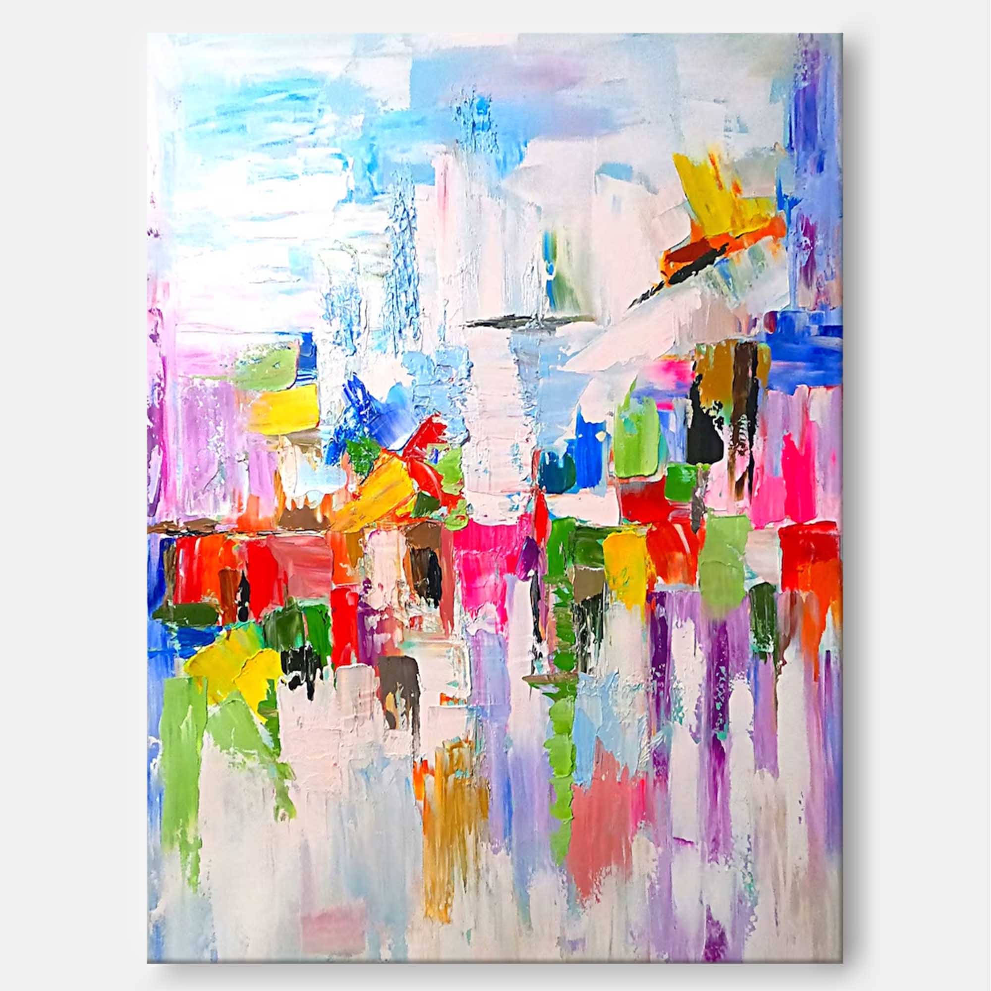 Vibrant Abstract Cityscape Canvas Art