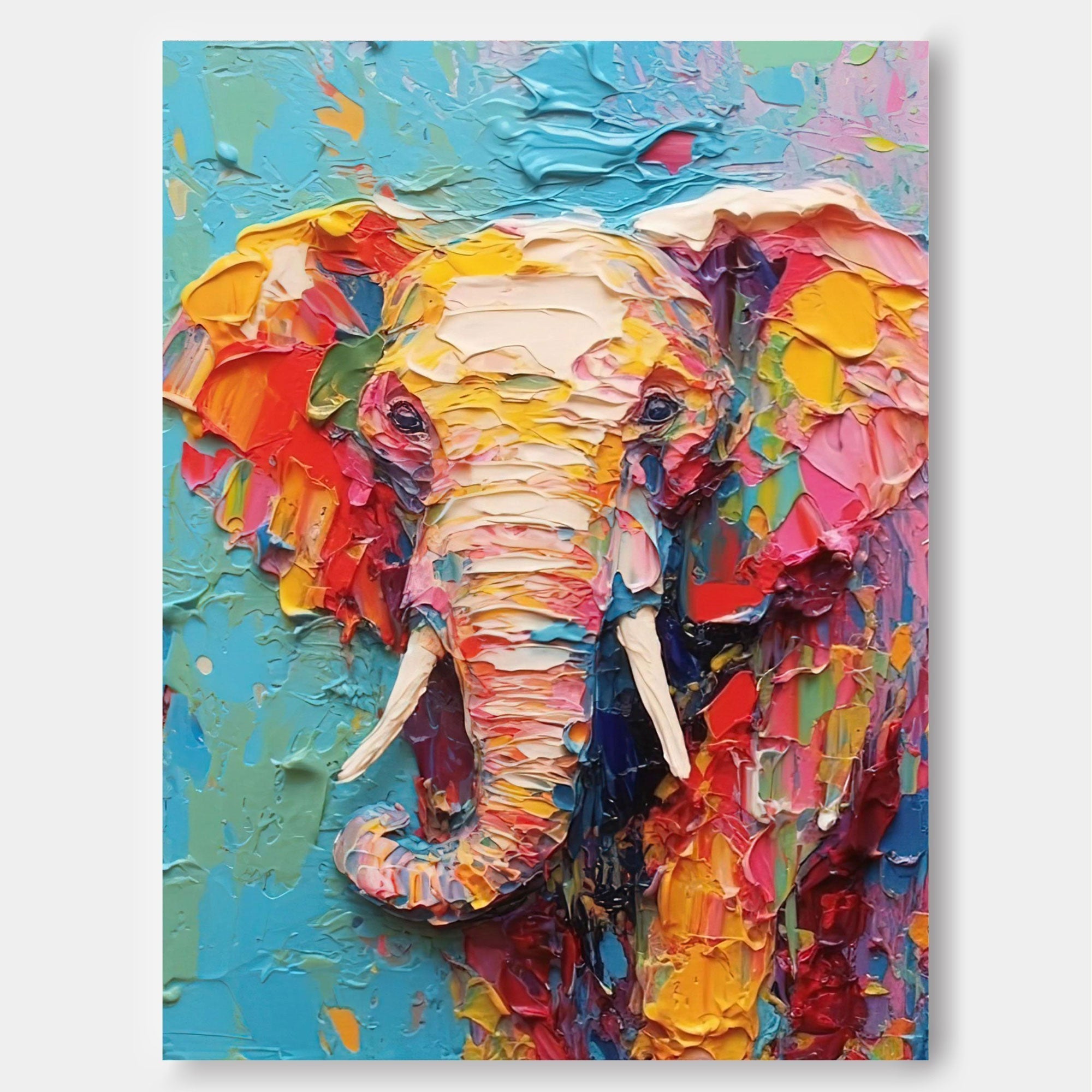 Vibrant Elephant in Bold Colors