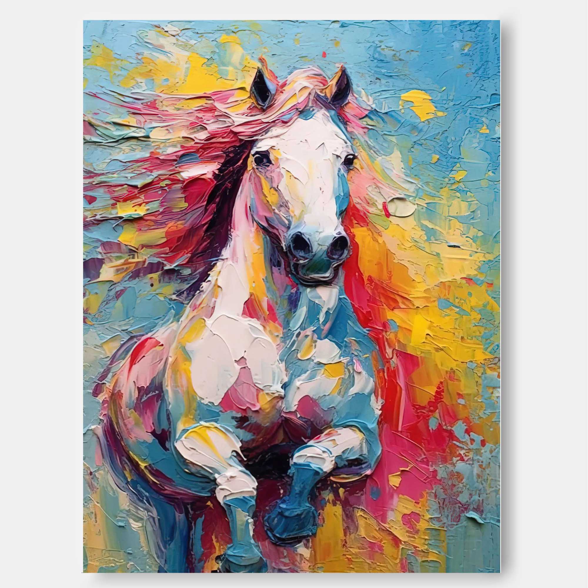 Wild Spirit – Energetic Horse Oil Painting on Canvas