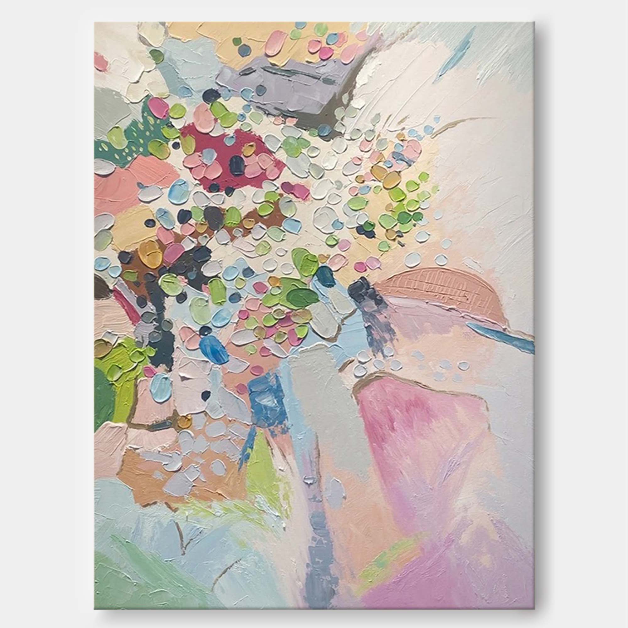 Pastel Dream Abstract Floral Textured Canvas Art