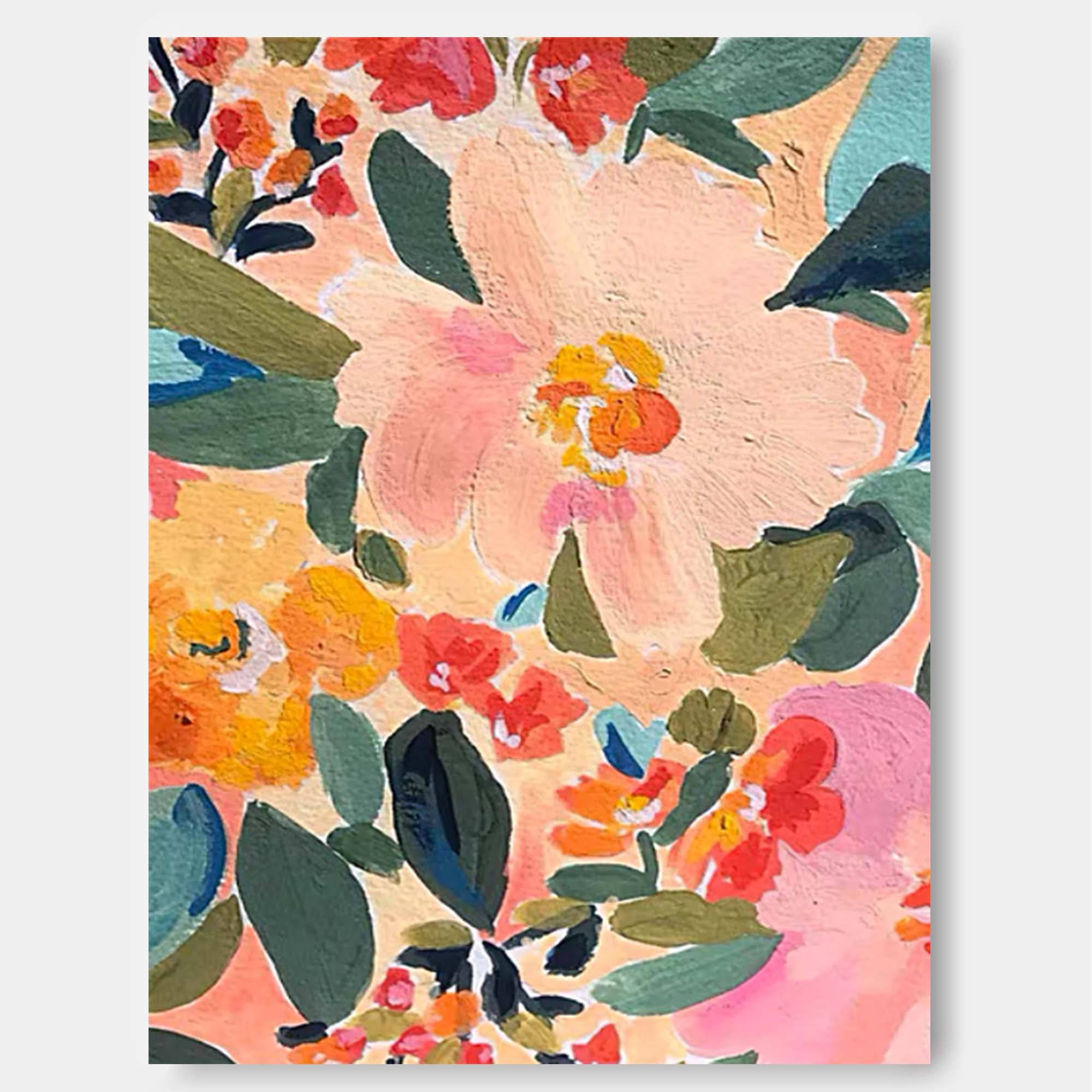 Vibrant Floral Abstract Canvas Art