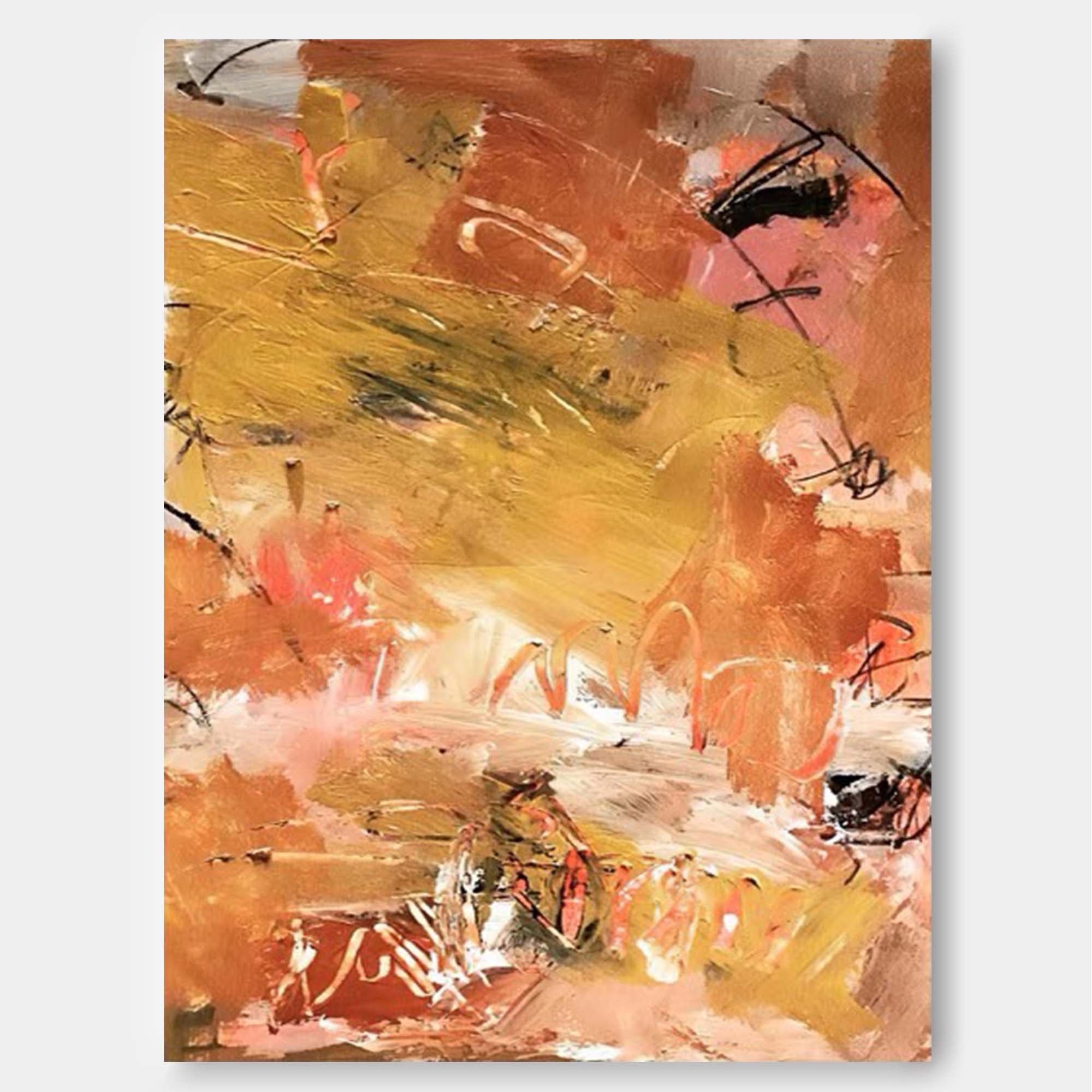 Earthy Abstract Textured Oil Art