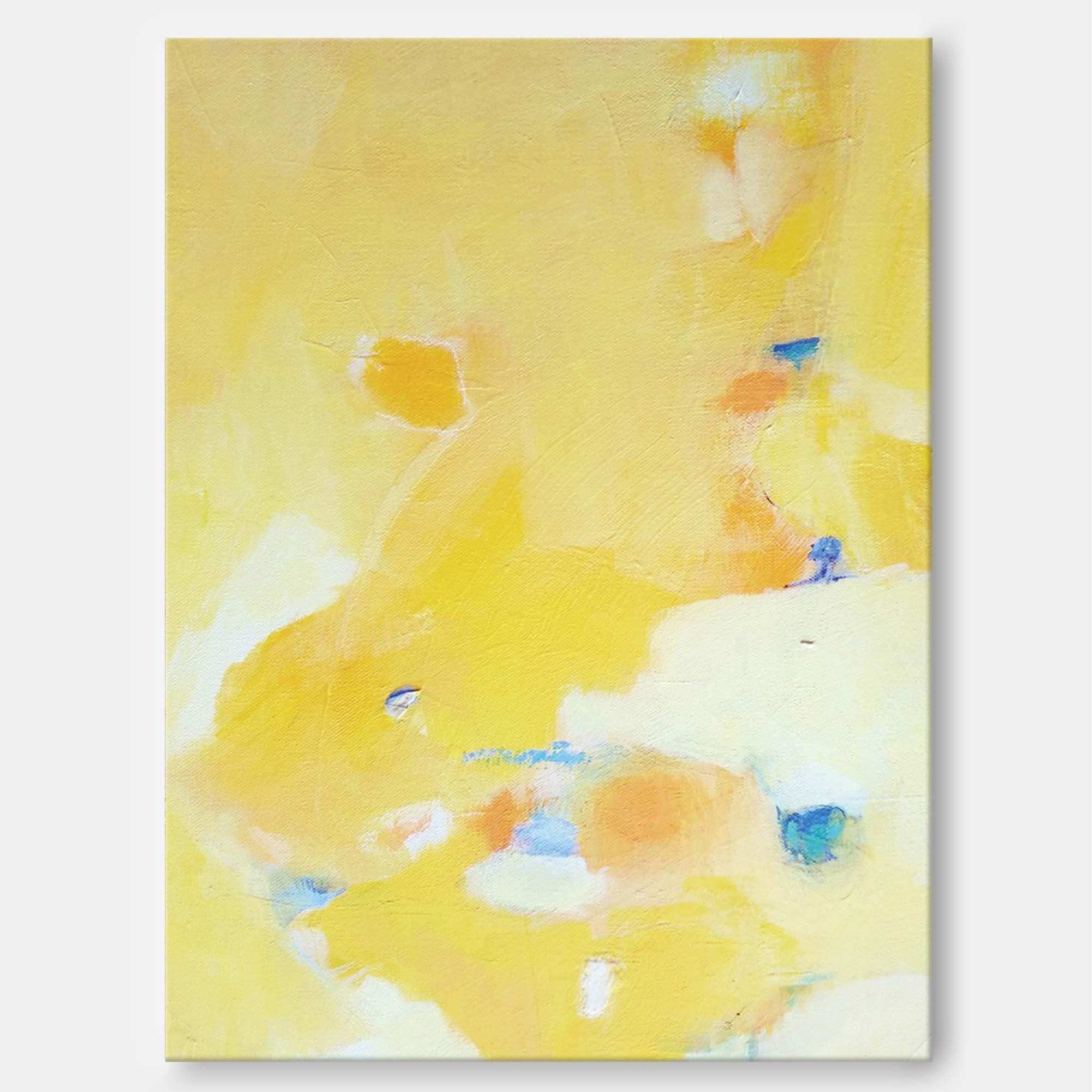 Soft Yellow Abstract Pastel Canvas Art