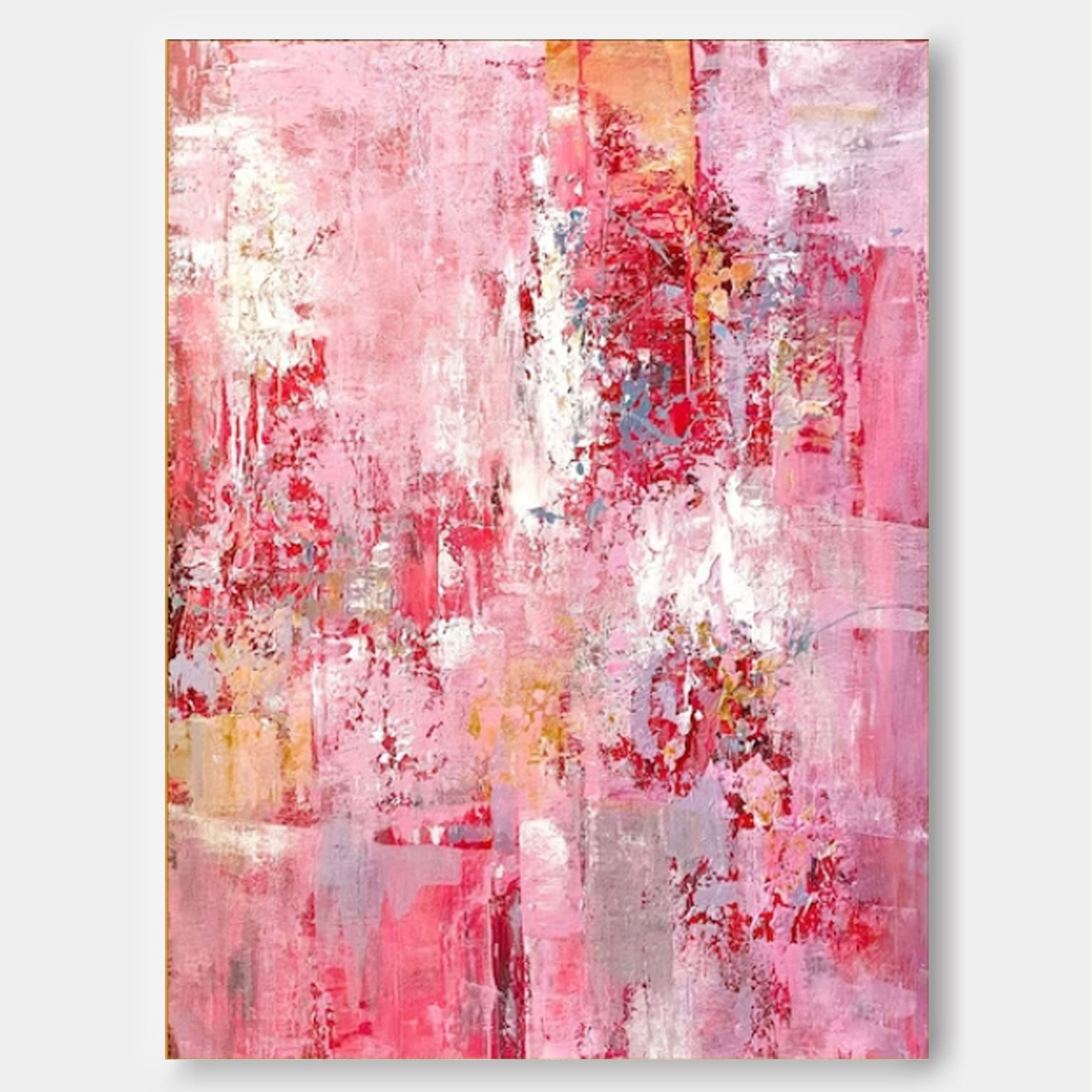 Pink Abstract Textured Canvas Art
