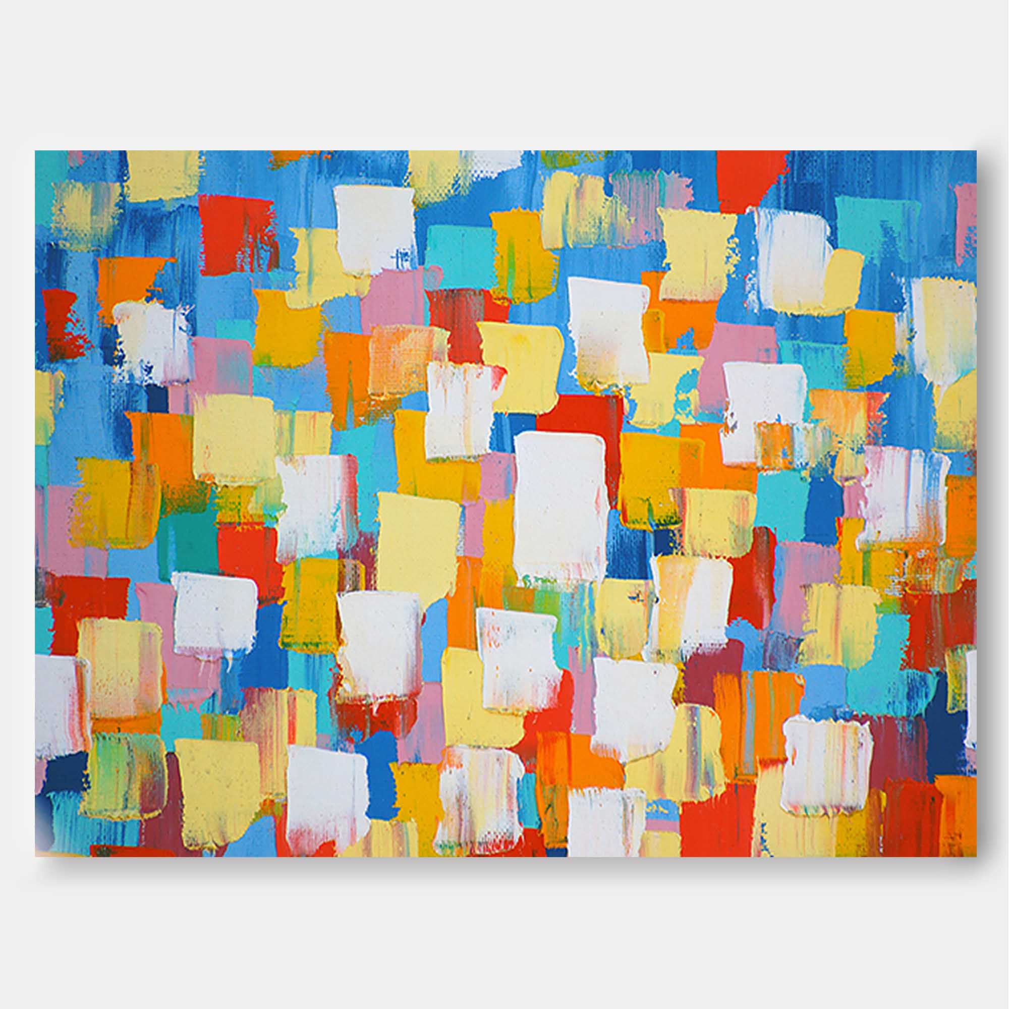 Bold Color Blocks Textured Abstract Art