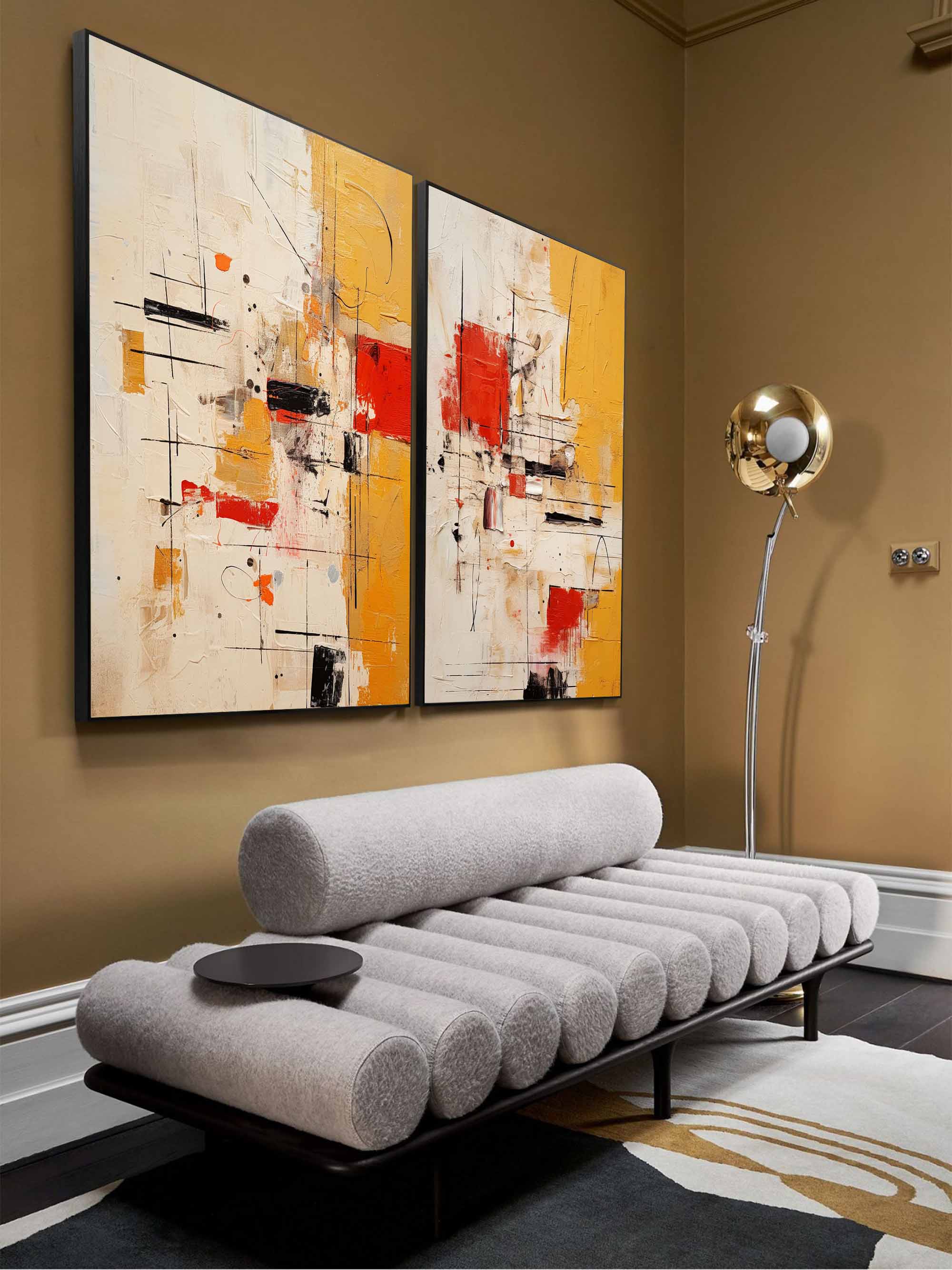 Geometric Abstract Art Duo Set