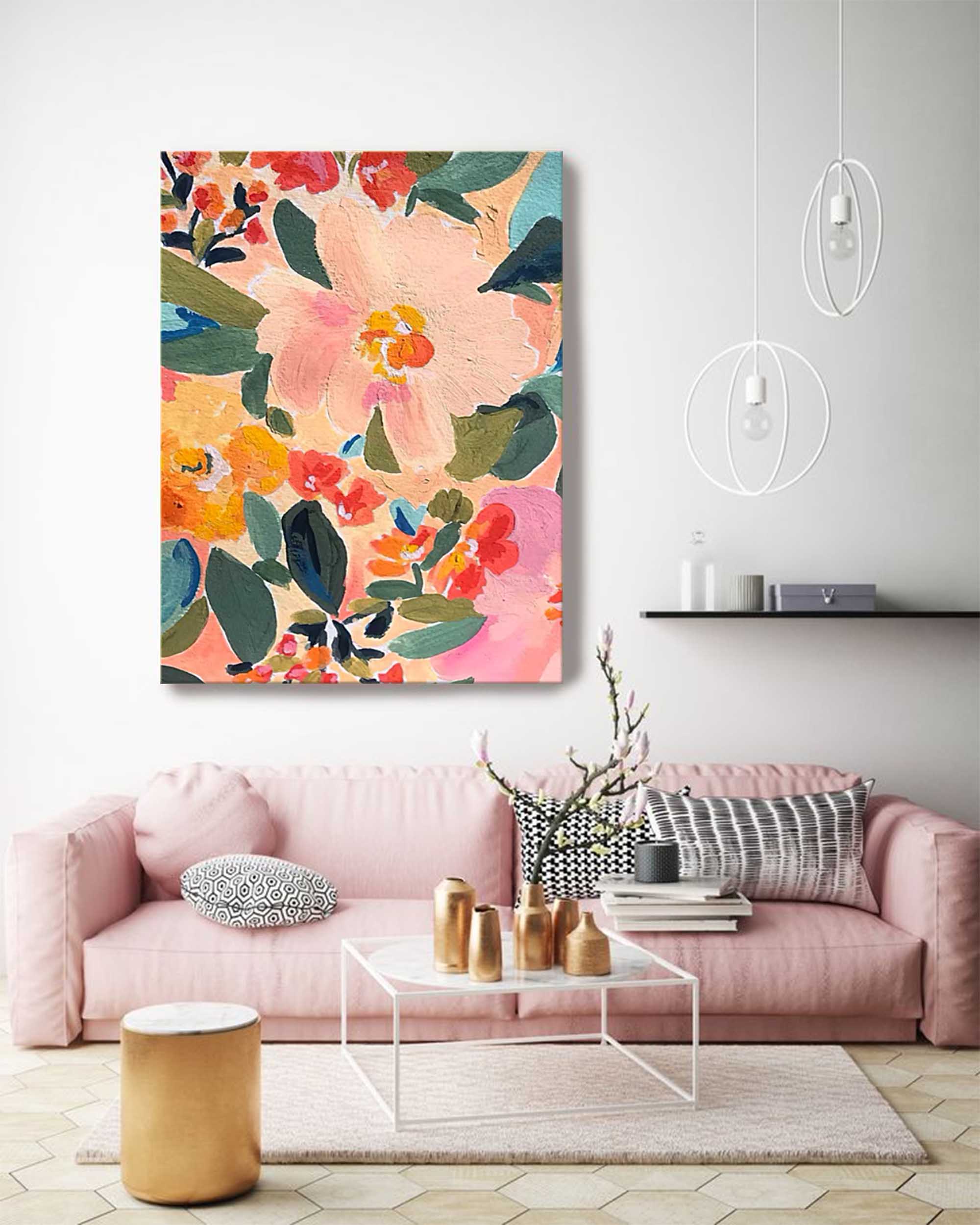 Vibrant Floral Abstract Canvas Art
