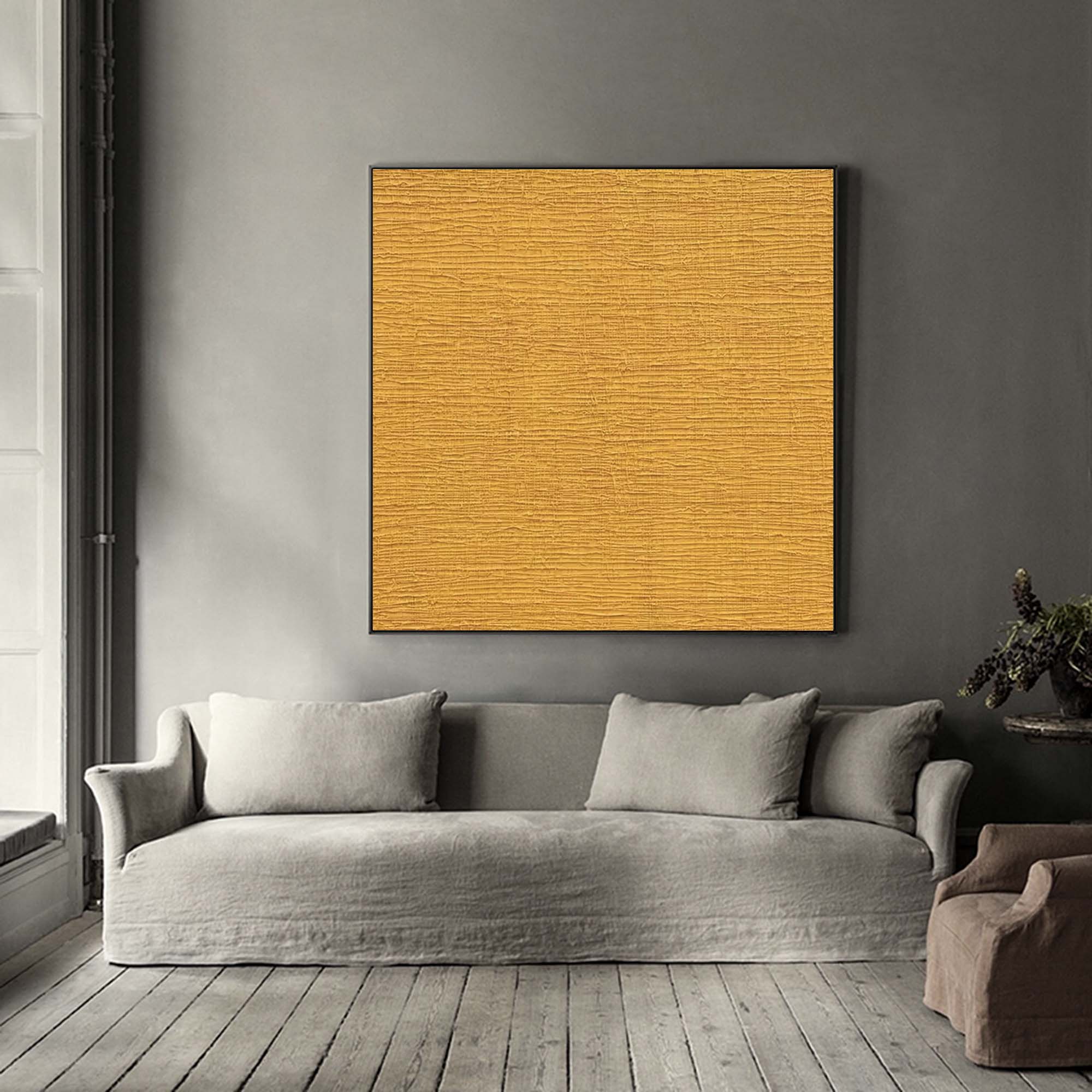Textured Mustard Yellow Canvas Art