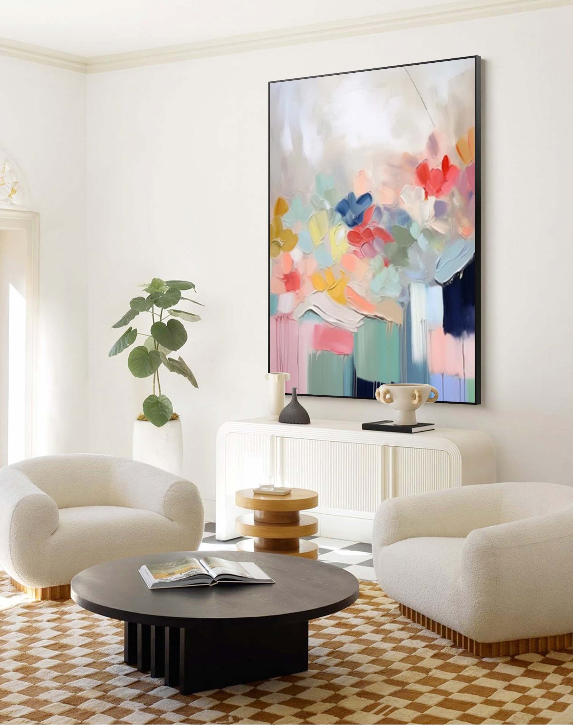 Soft Bloom Pastel Abstract Canvas Art