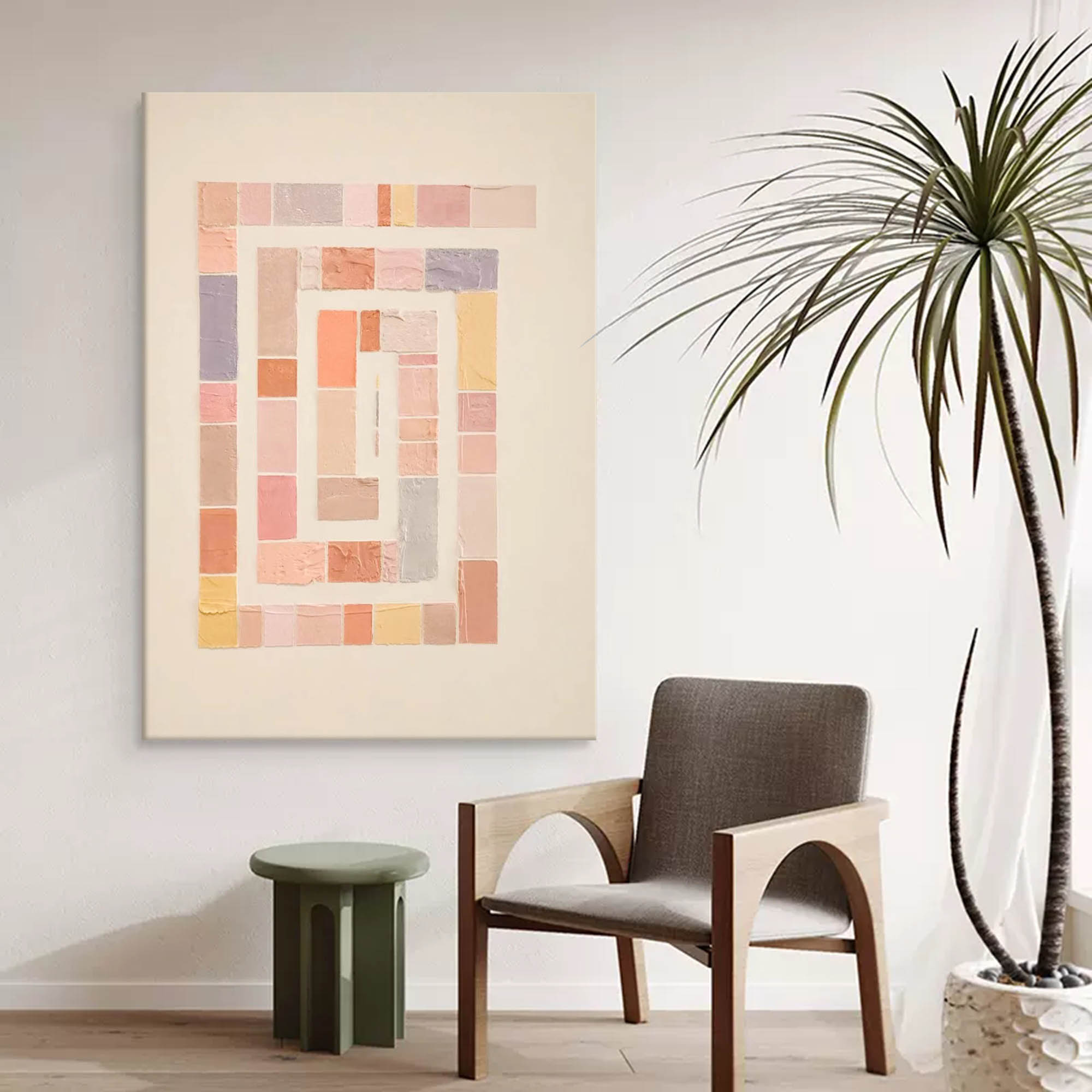 Soft Spiral: Pastel Geometric Harmony