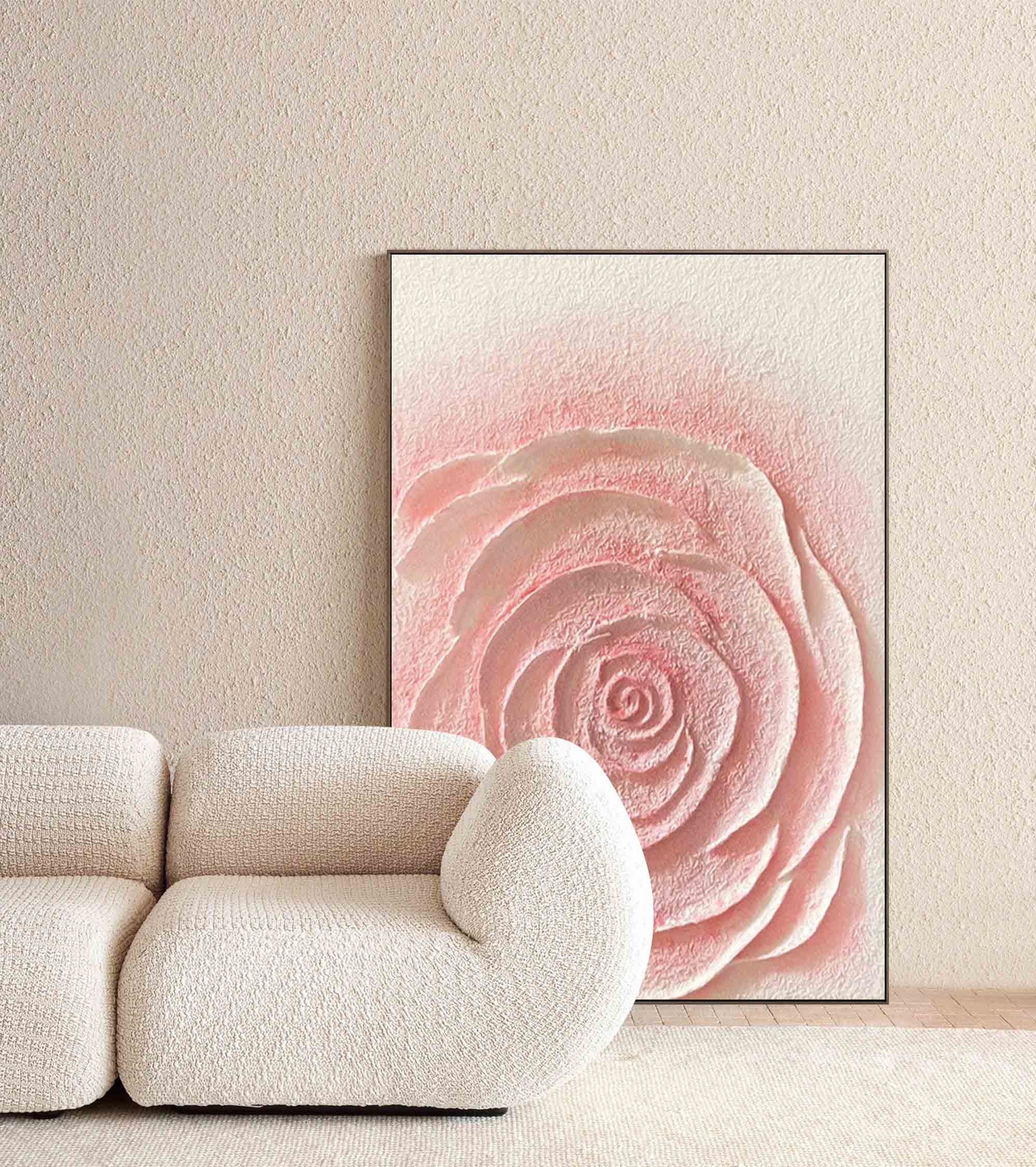 Textured Rose Floral Canvas Art