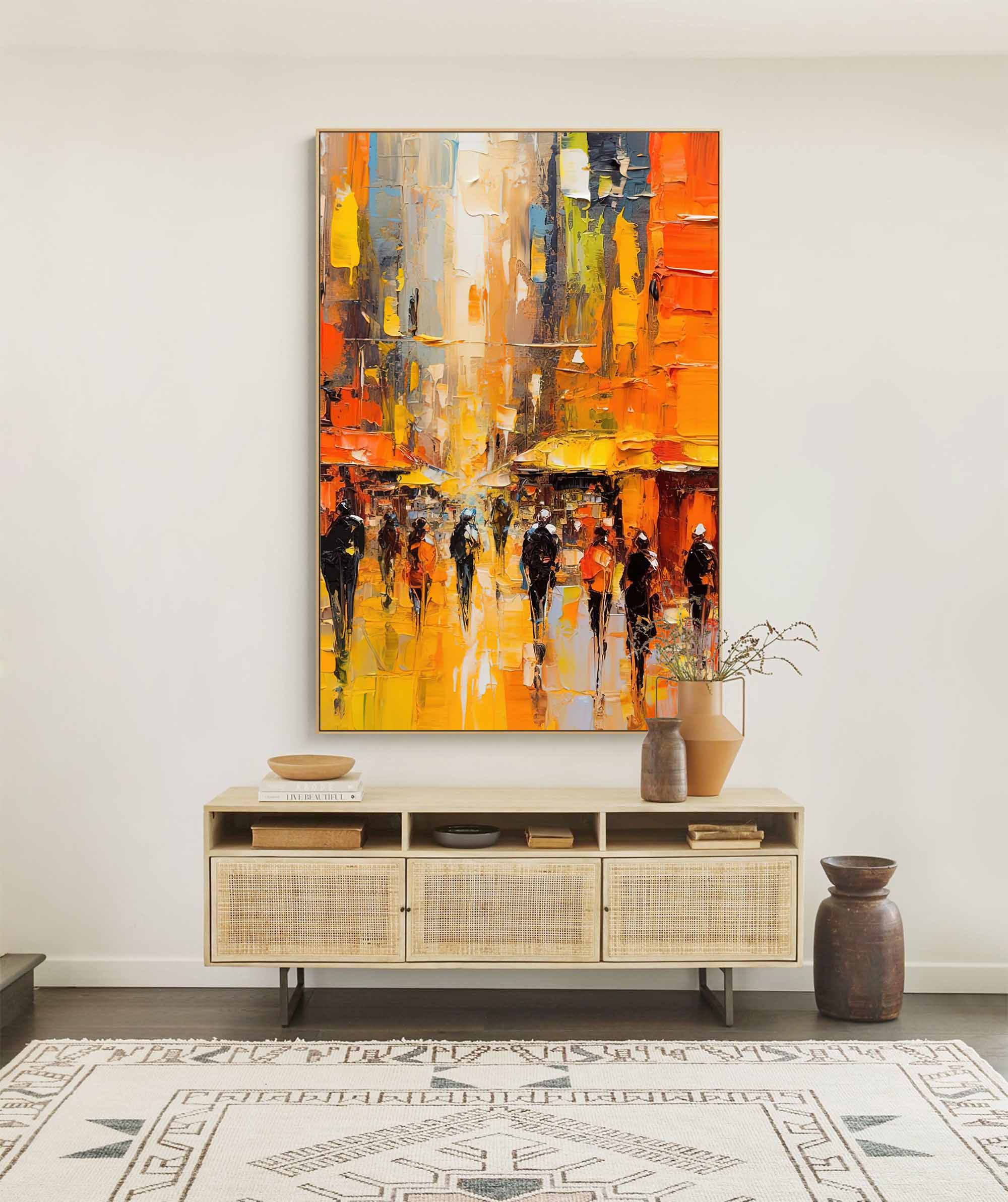 Golden Hour Cityscape Oil Painting