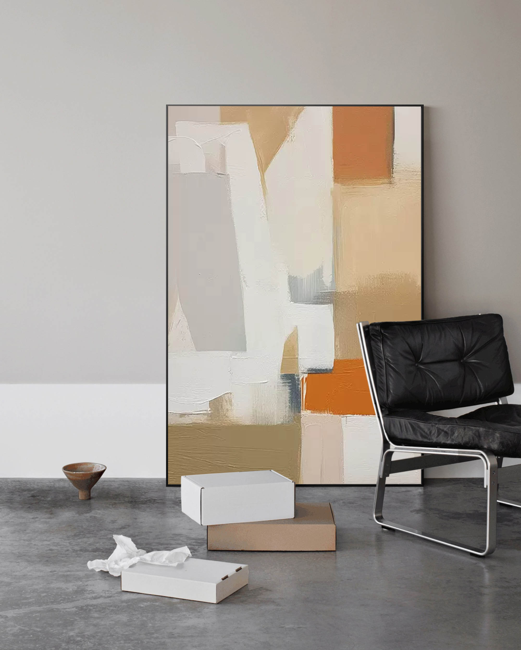 Neutral Tones Geometric Abstract Art
