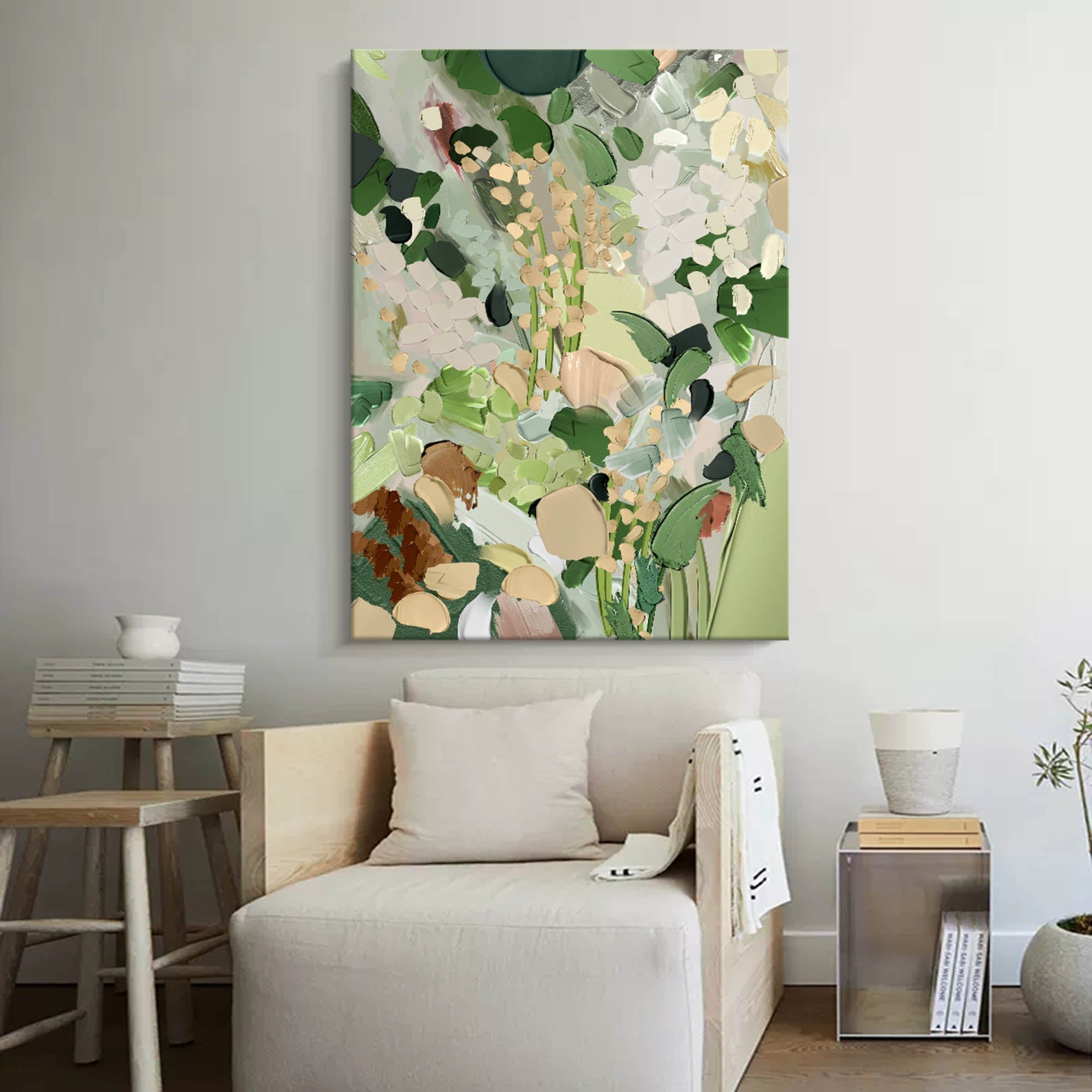 Lush Green Abstract Floral Art